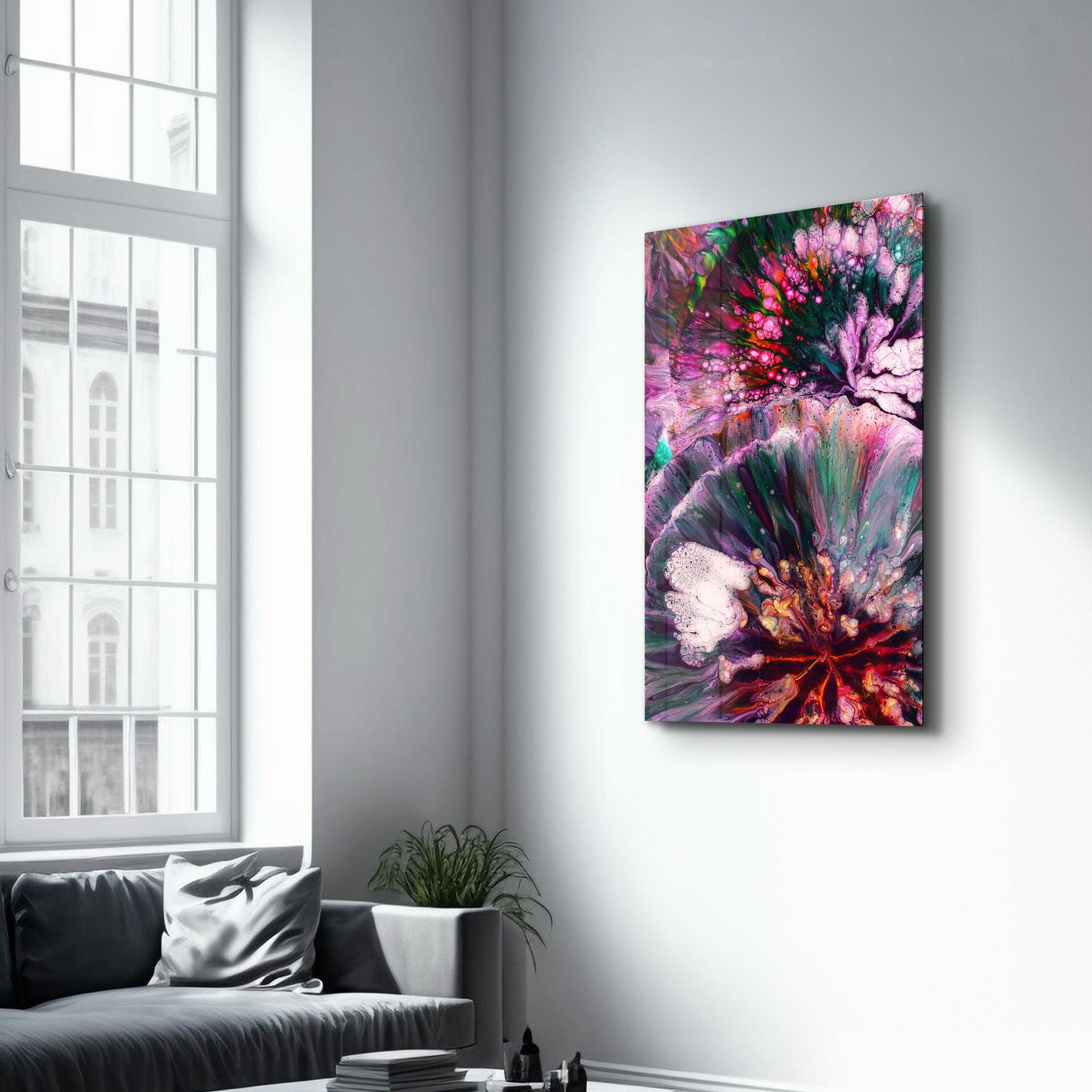 Abstract Colorful Design | Designer's Collection Glass Wall Art - Artdesigna