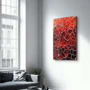 Red Crack | Designer's Collection Glass Wall Art - Artdesigna