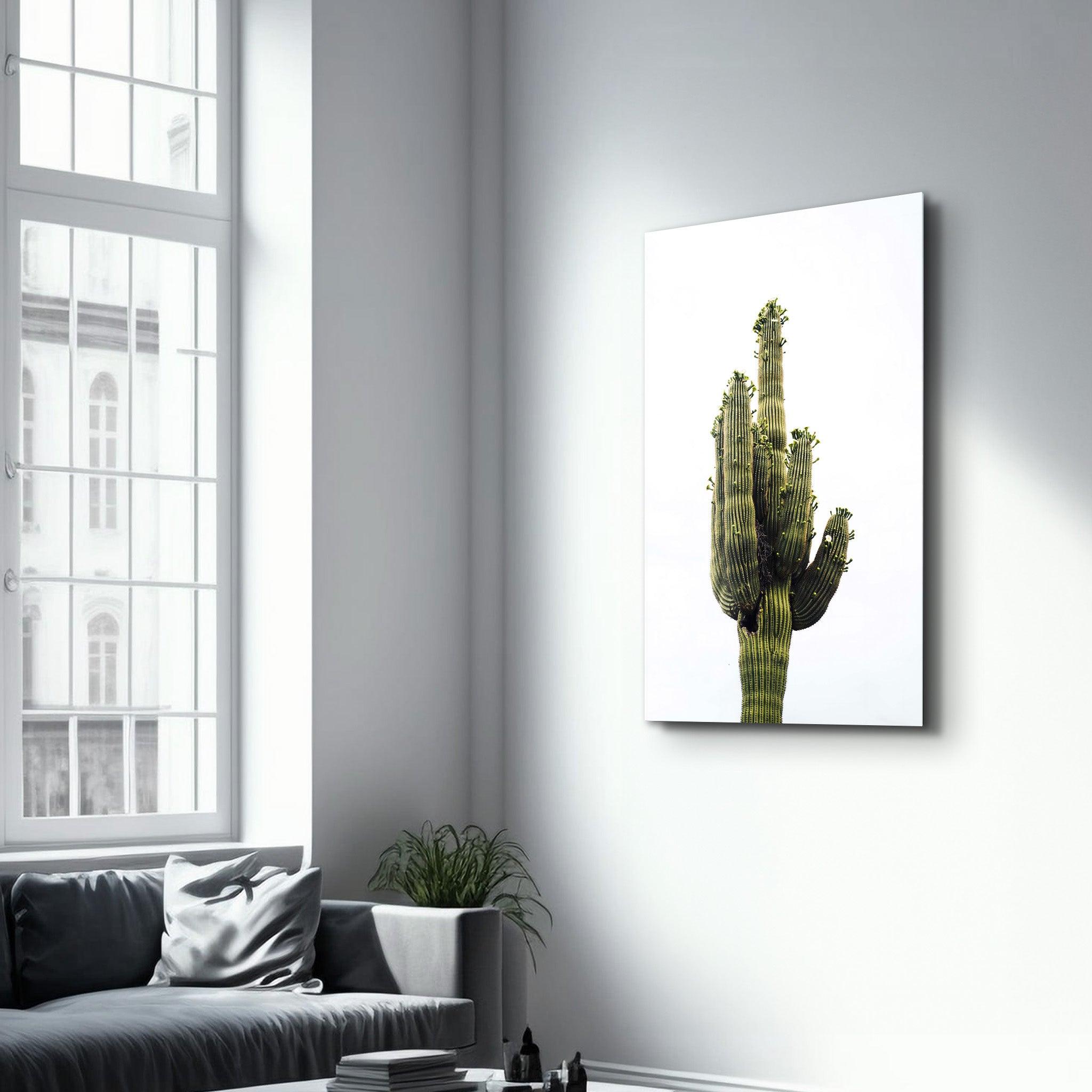 Giant Cactus | Glass Wall Art - Artdesigna