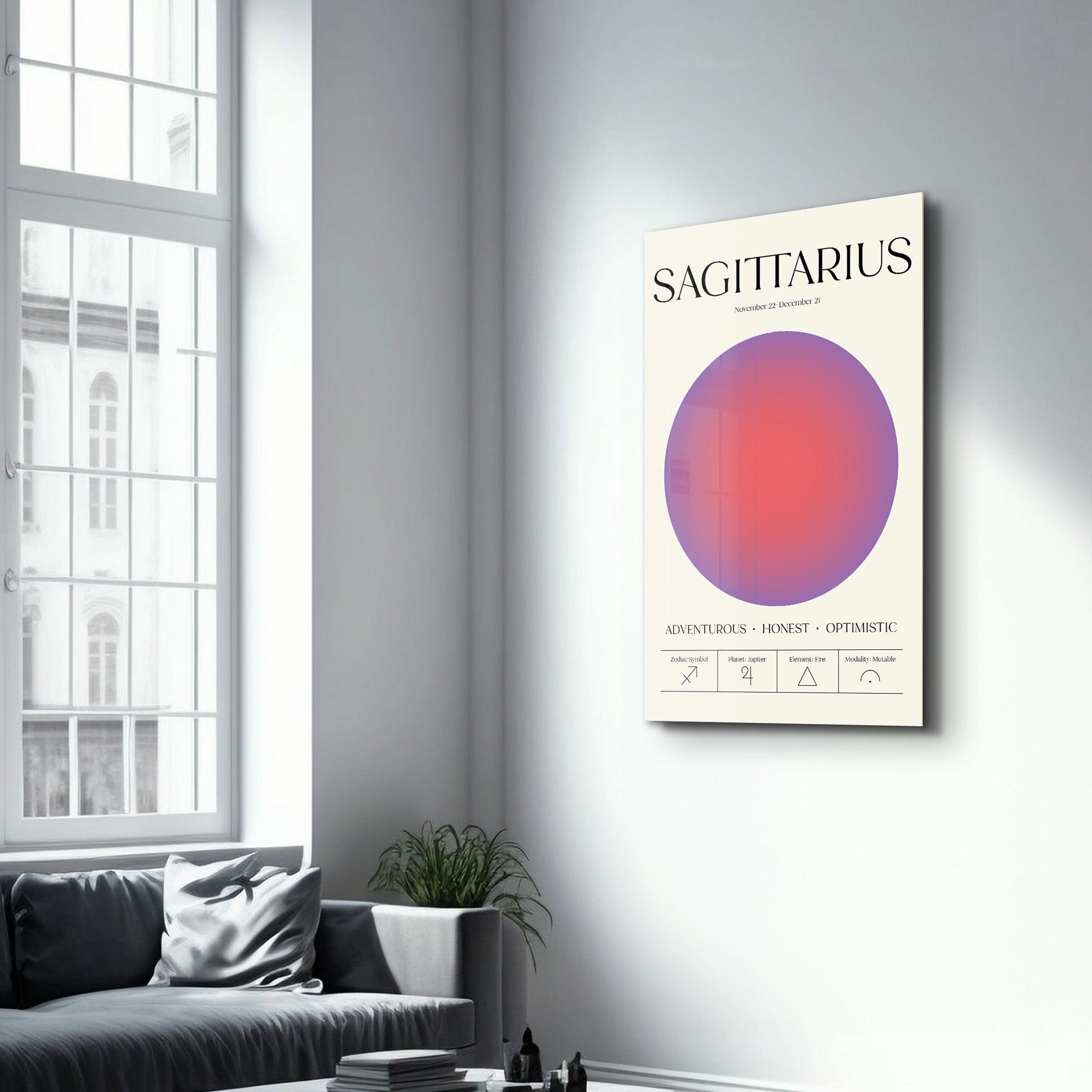 Sagittarius - Aura Collection | Zodiac Glass Wall Art - Artdesigna