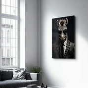 Zebra in Suit・Designers Collection Glass Wall Art - Artdesigna