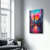 Street in London Painting | Glass Wall Art - Artdesigna