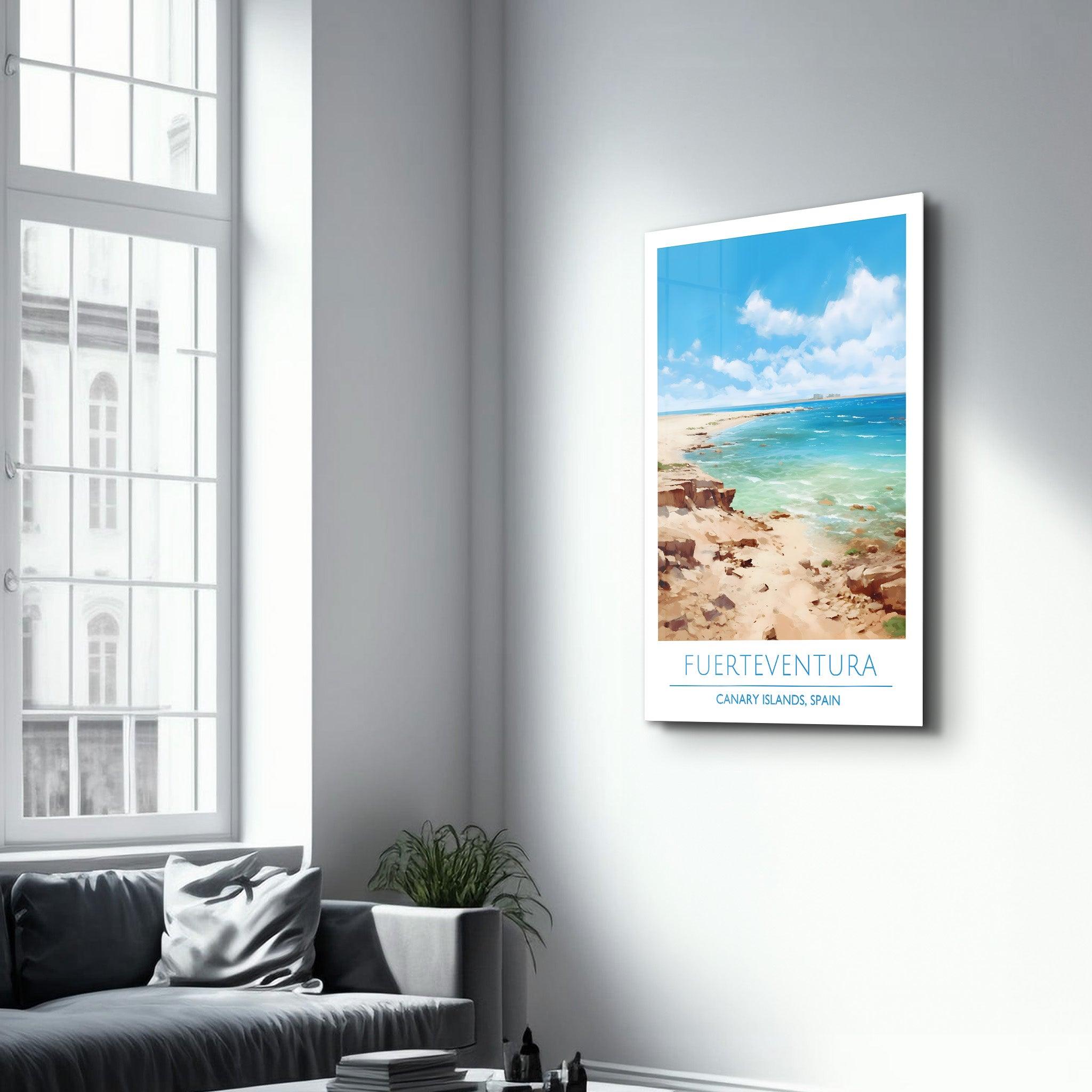 Fuerteventura-Canary Island Spain-Travel Posters | Glass Wall Art - Artdesigna