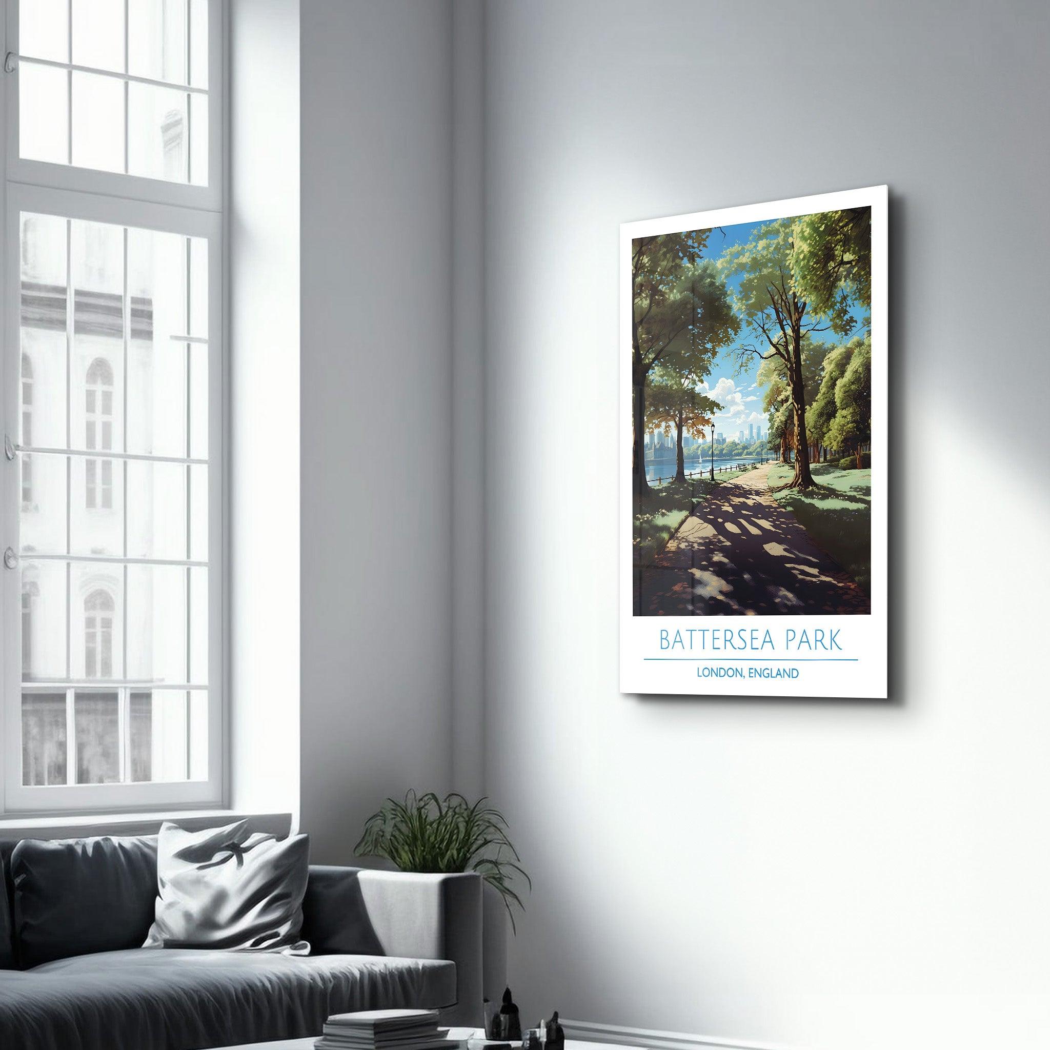 Battersea Park-London England-Travel Posters | Glass Wall Art - Artdesigna