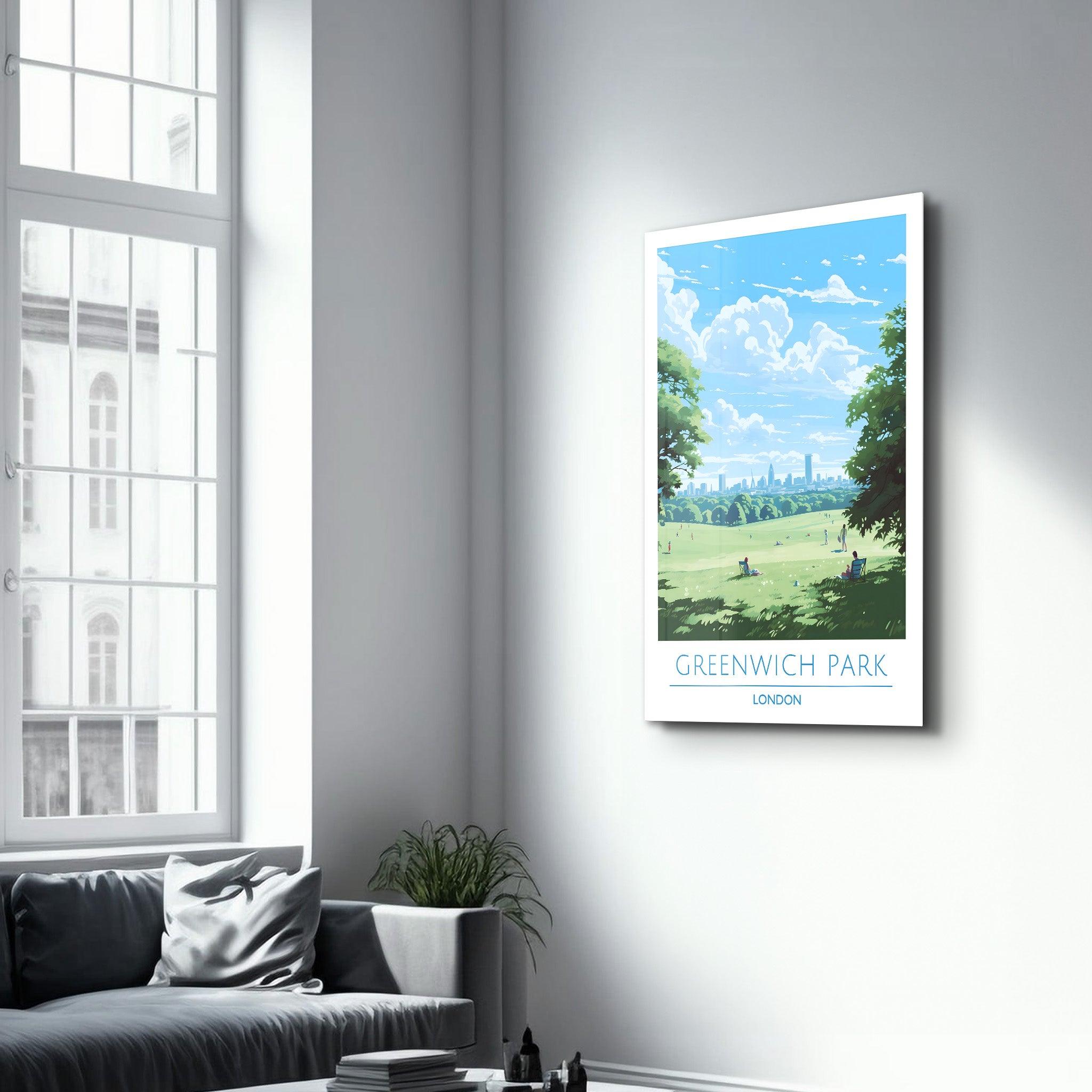 Greenwich Park London 2-Travel Posters | Glass Wall Art - Artdesigna