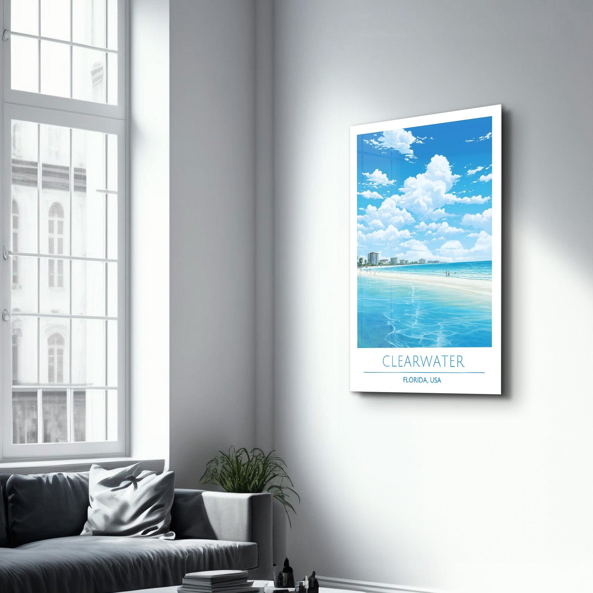 Clearwater-Florida USA-Travel Posters | Glass Wall Art - Artdesigna