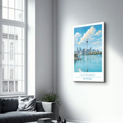 Auckland New Zealand-Travel Posters | Glass Wall Art - Artdesigna