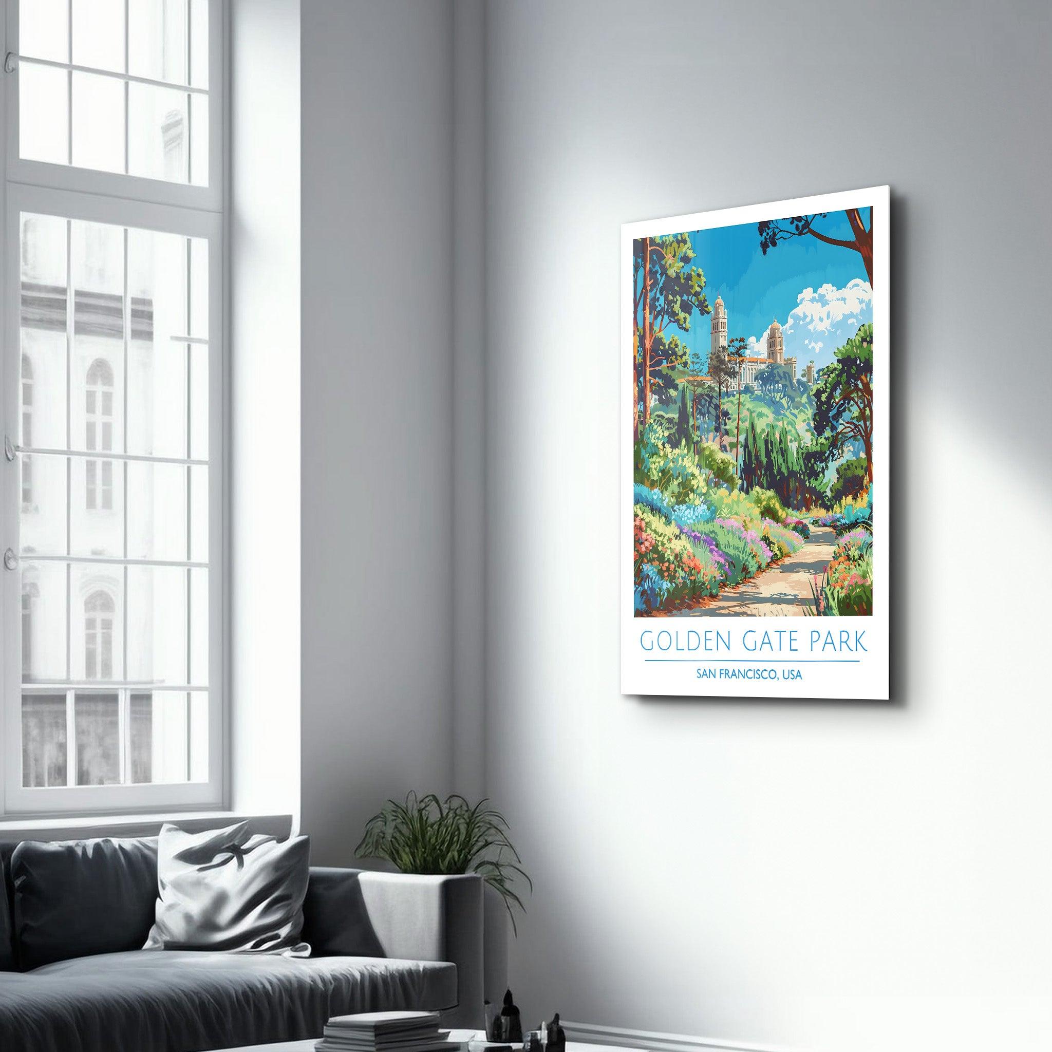 Golden Gate Park-San Francisco USA-Travel Posters | Glass Wall Art - Artdesigna