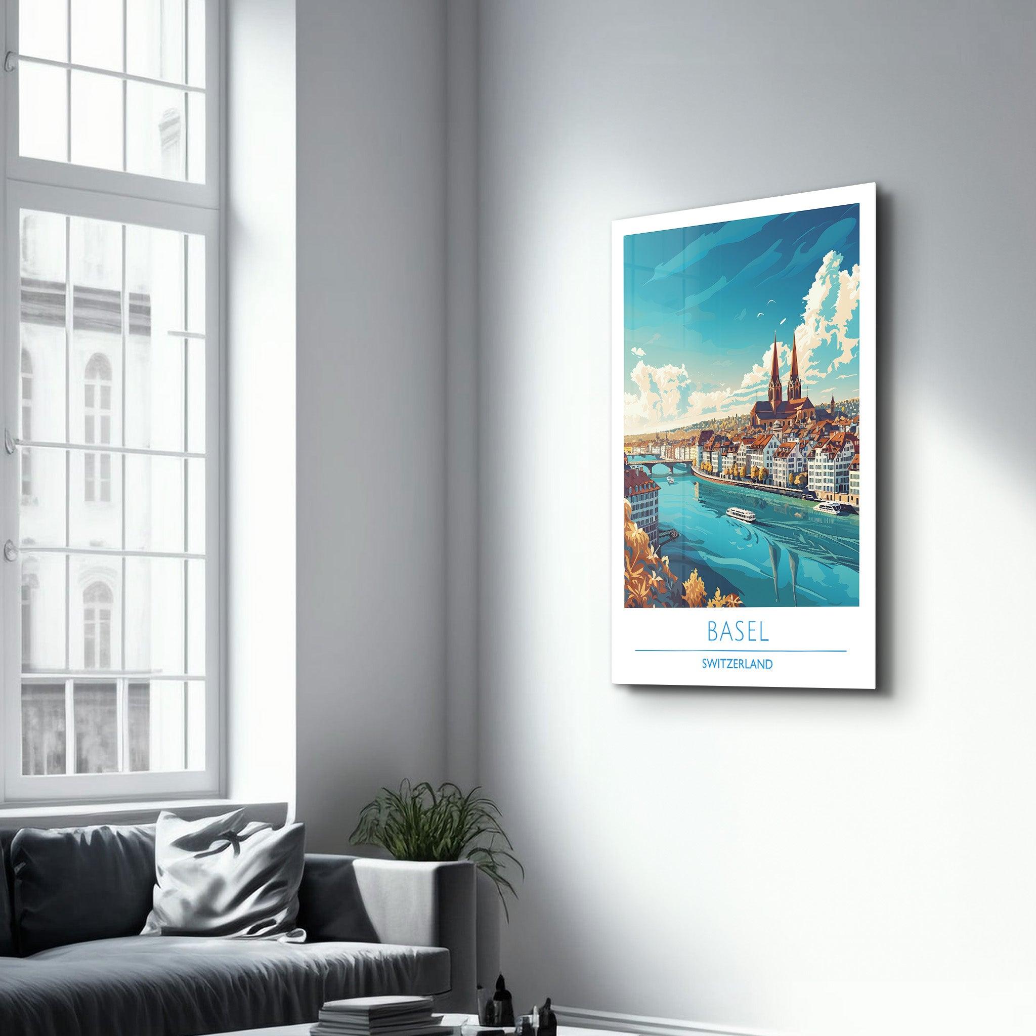 Basel Switzerland-Travel Posters | Glass Wall Art - Artdesigna