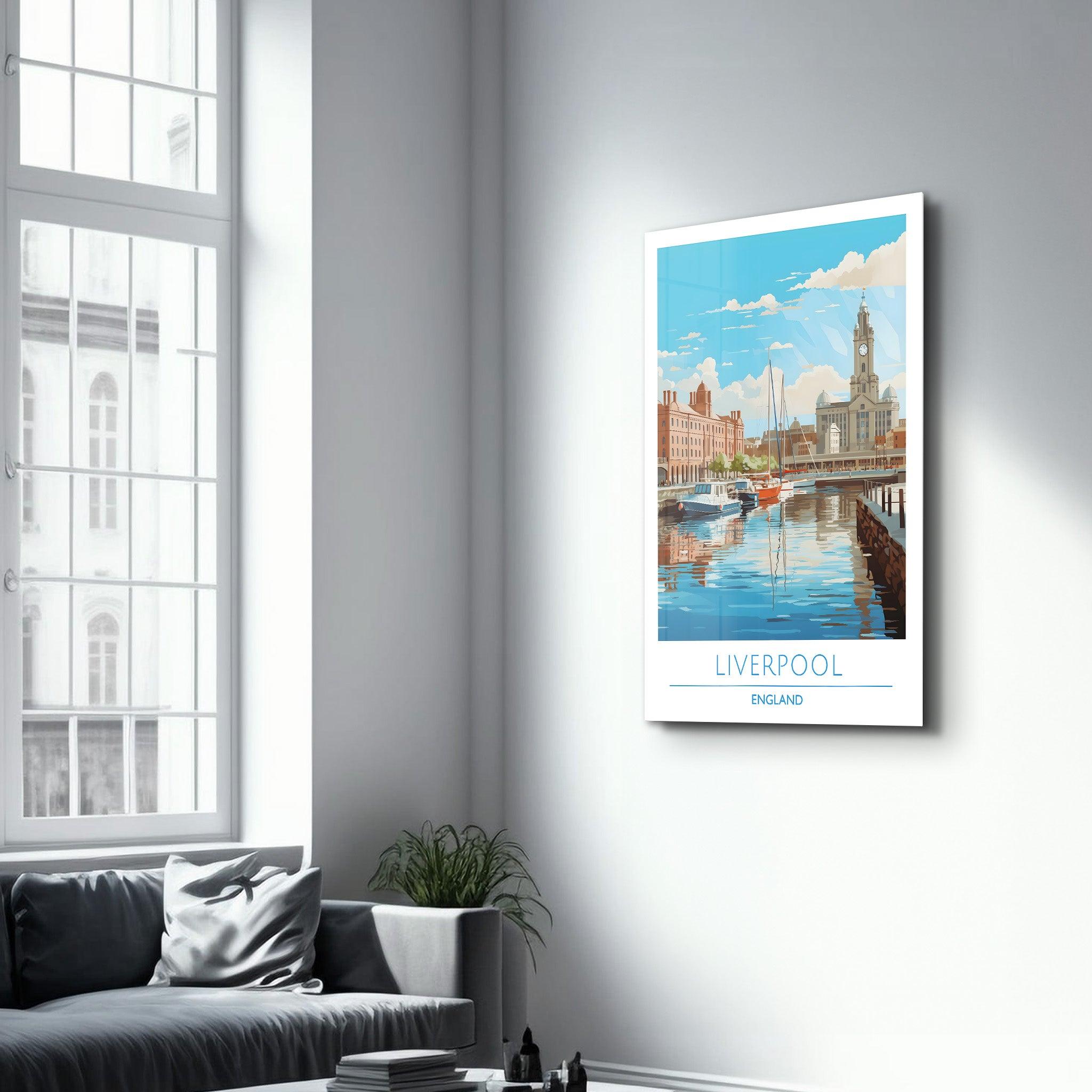 Liverpool England-Travel Posters | Glass Wall Art - Artdesigna