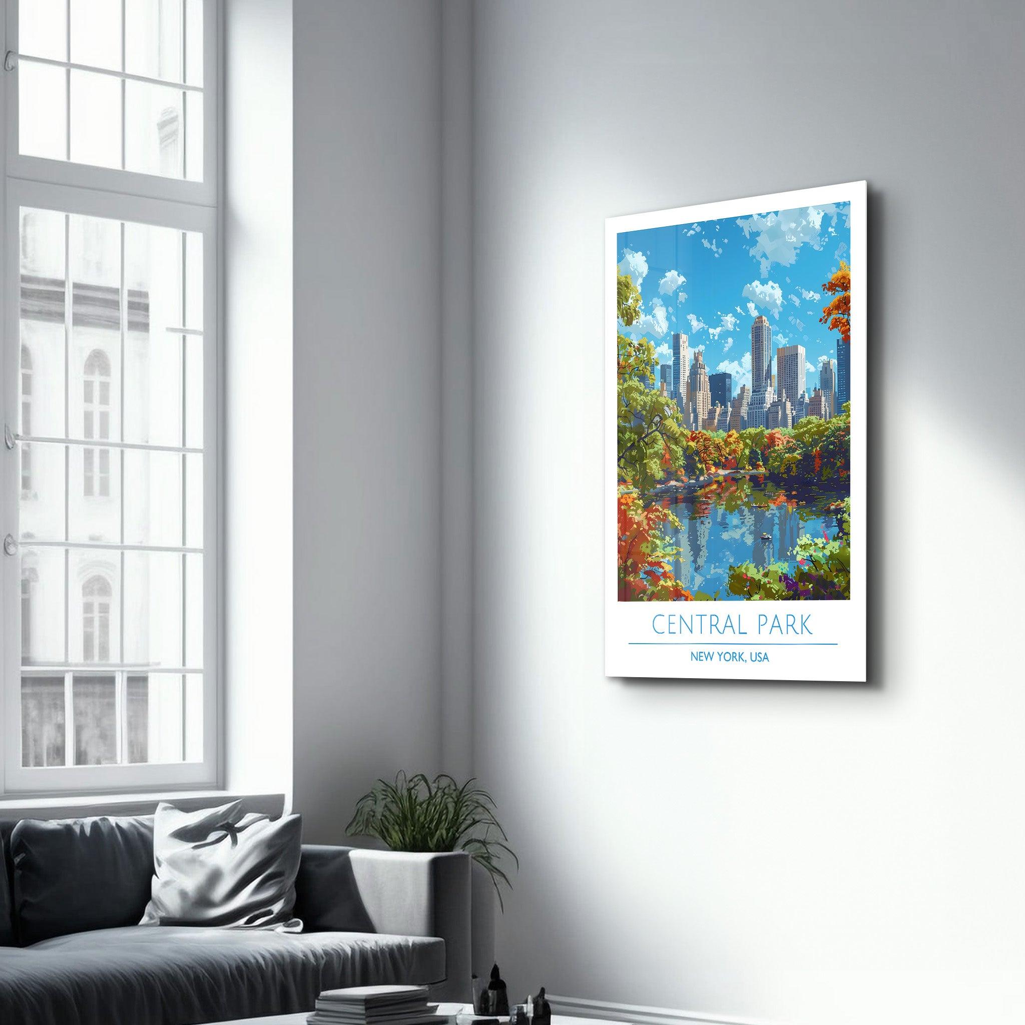 Central Park 2-New York USA-Travel Posters | Glass Wall Art - Artdesigna