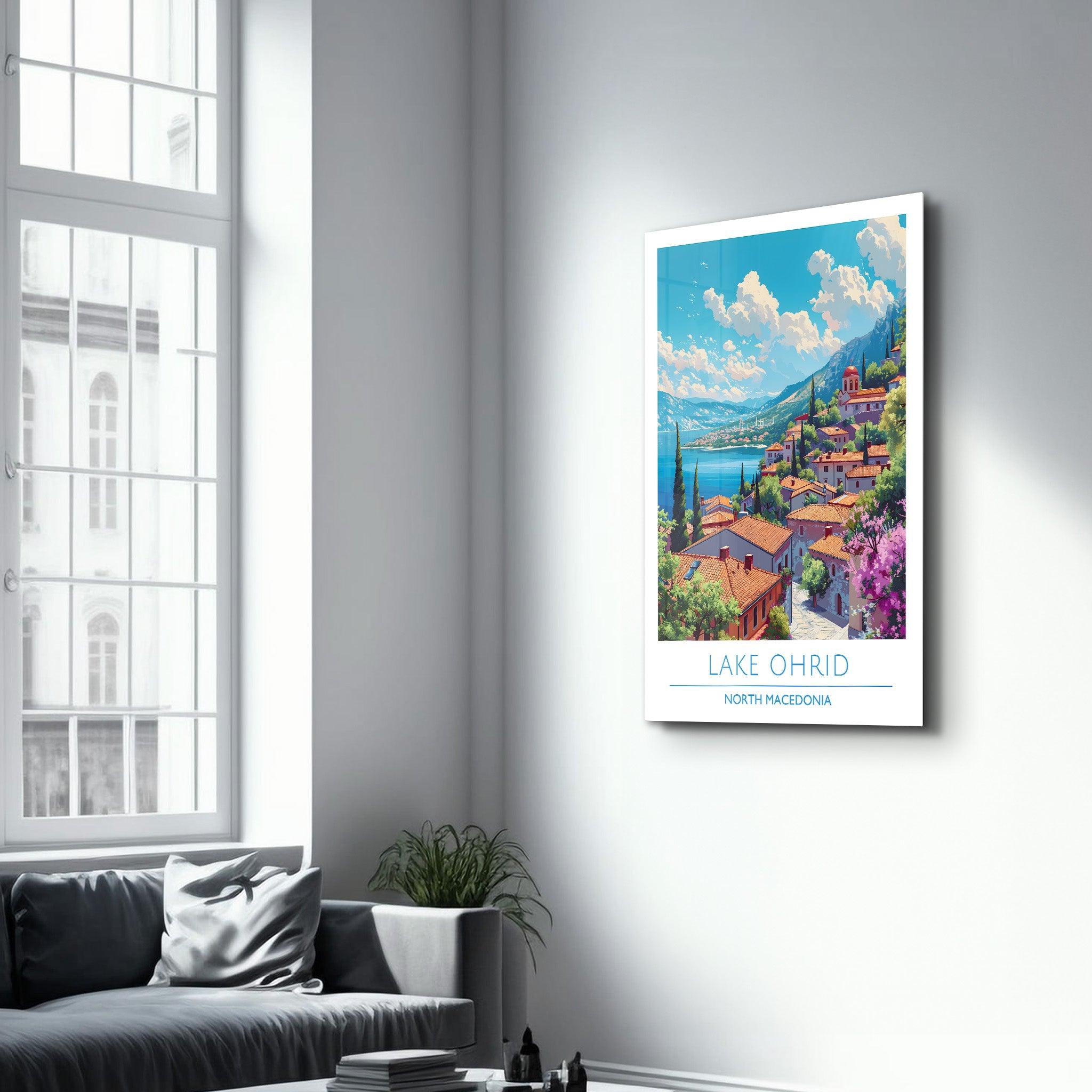 Lake Ohrid North Macedonia-Travel Posters | Glass Wall Art - Artdesigna