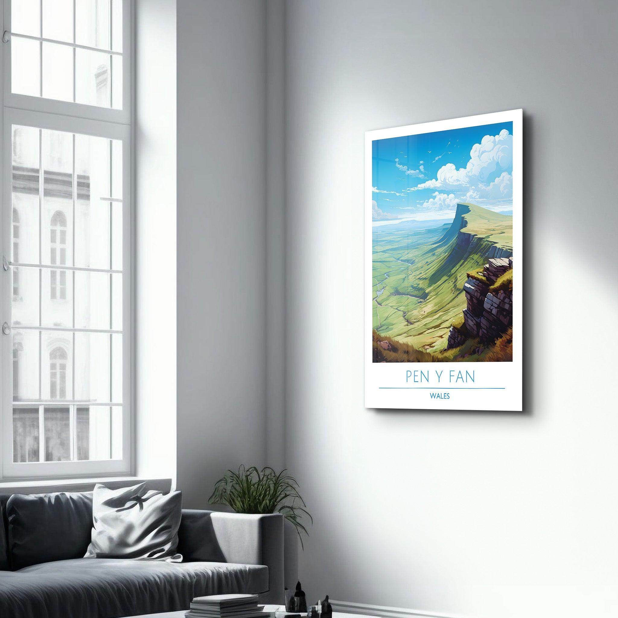 Pen Y Fan Wales-Travel Posters | Glass Wall Art - Artdesigna