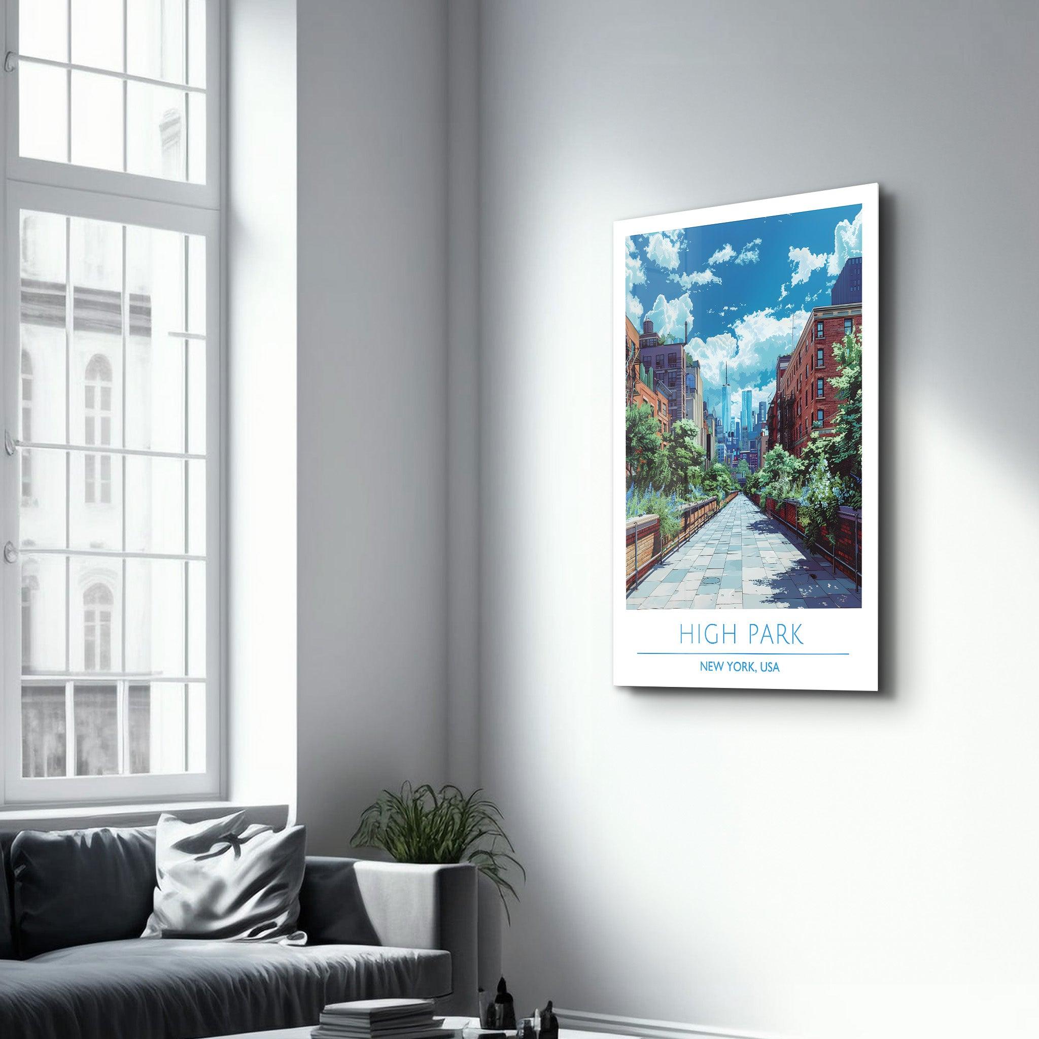 High Park-New York USA-Travel Posters | Glass Wall Art - Artdesigna