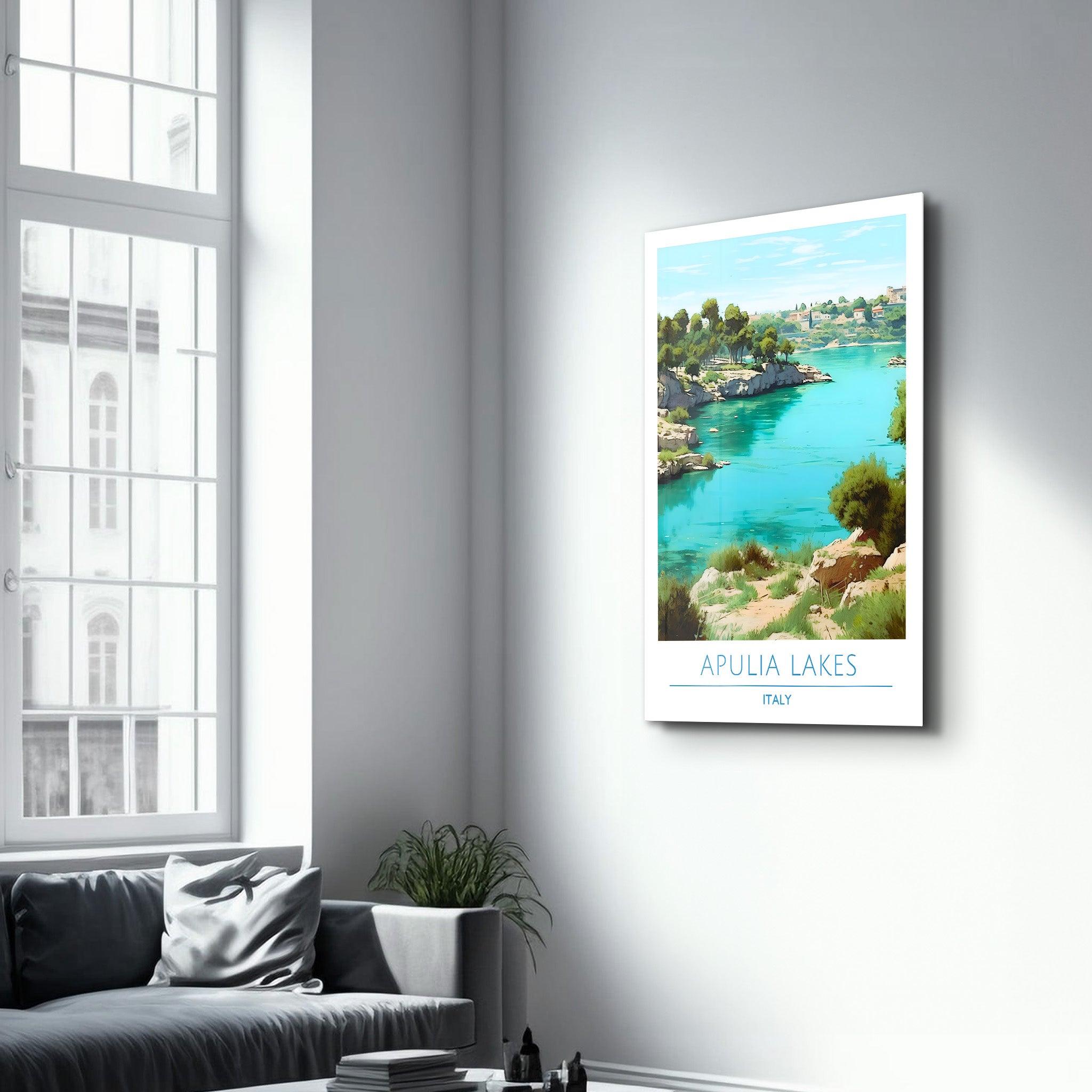 Apulia Lakes Italy-Travel Posters | Glass Wall Art - Artdesigna