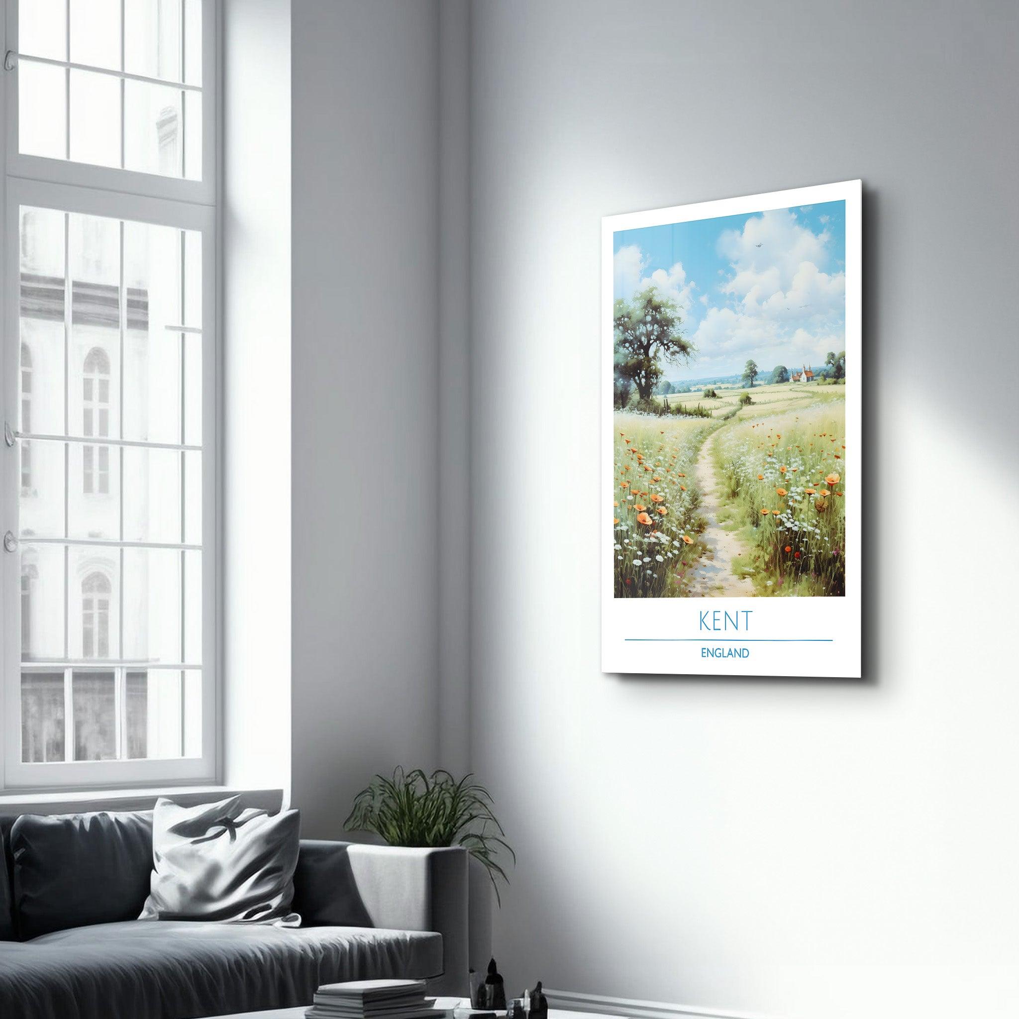 Kent England-Travel Posters | Glass Wall Art - Artdesigna