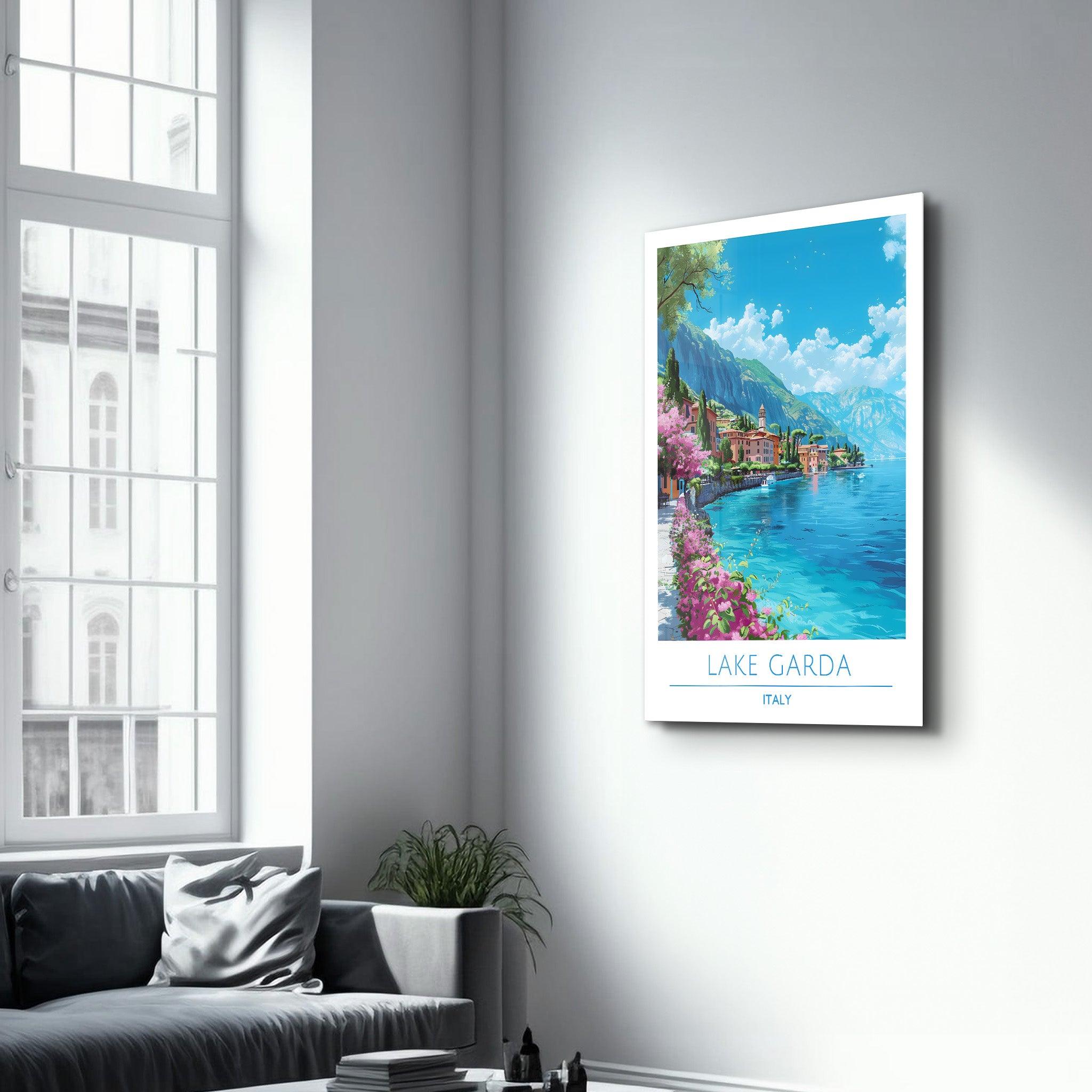 Lake Garda Italy-Travel Posters | Glass Wall Art - Artdesigna