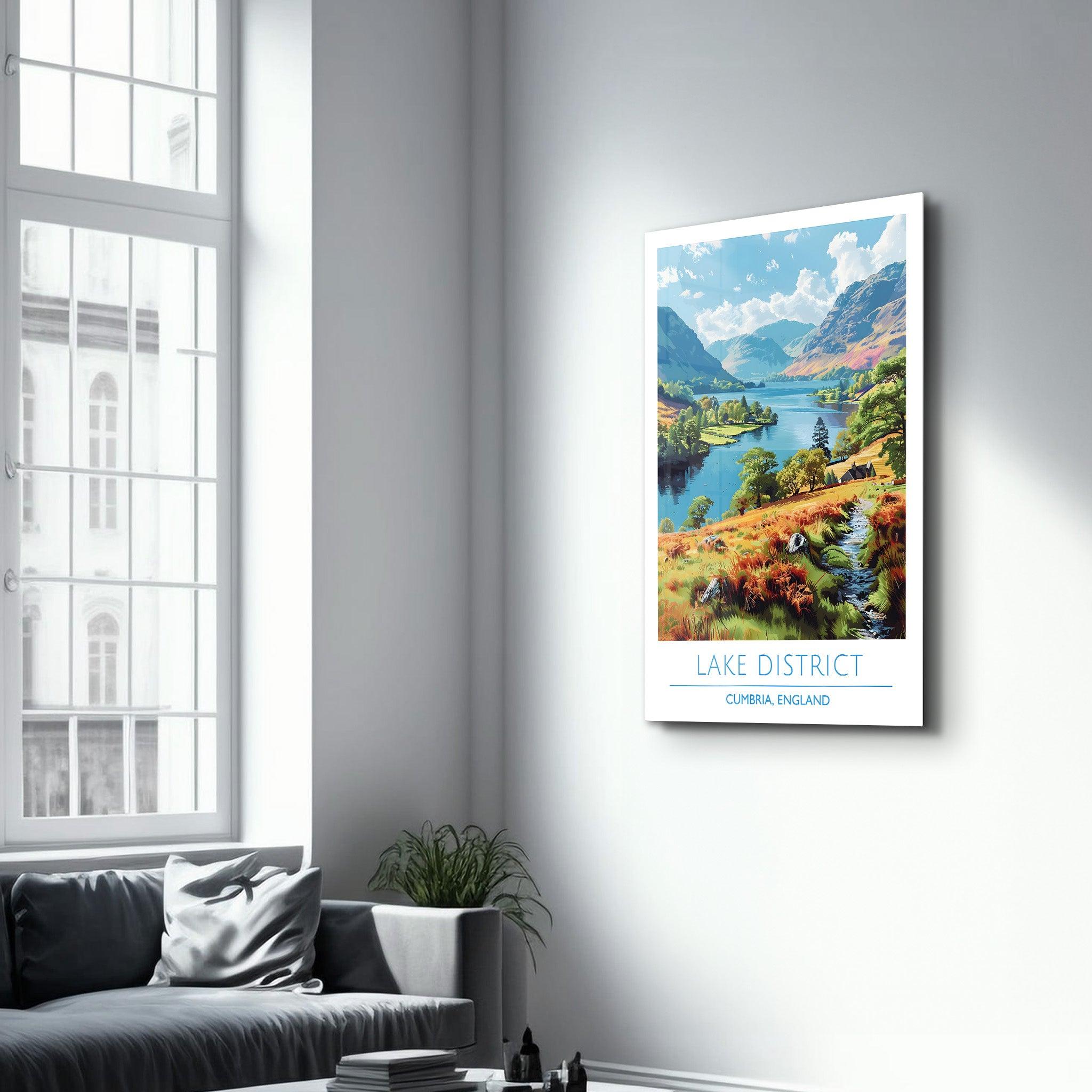 Lake District-Cumbria England-Travel Posters | Glass Wall Art - Artdesigna