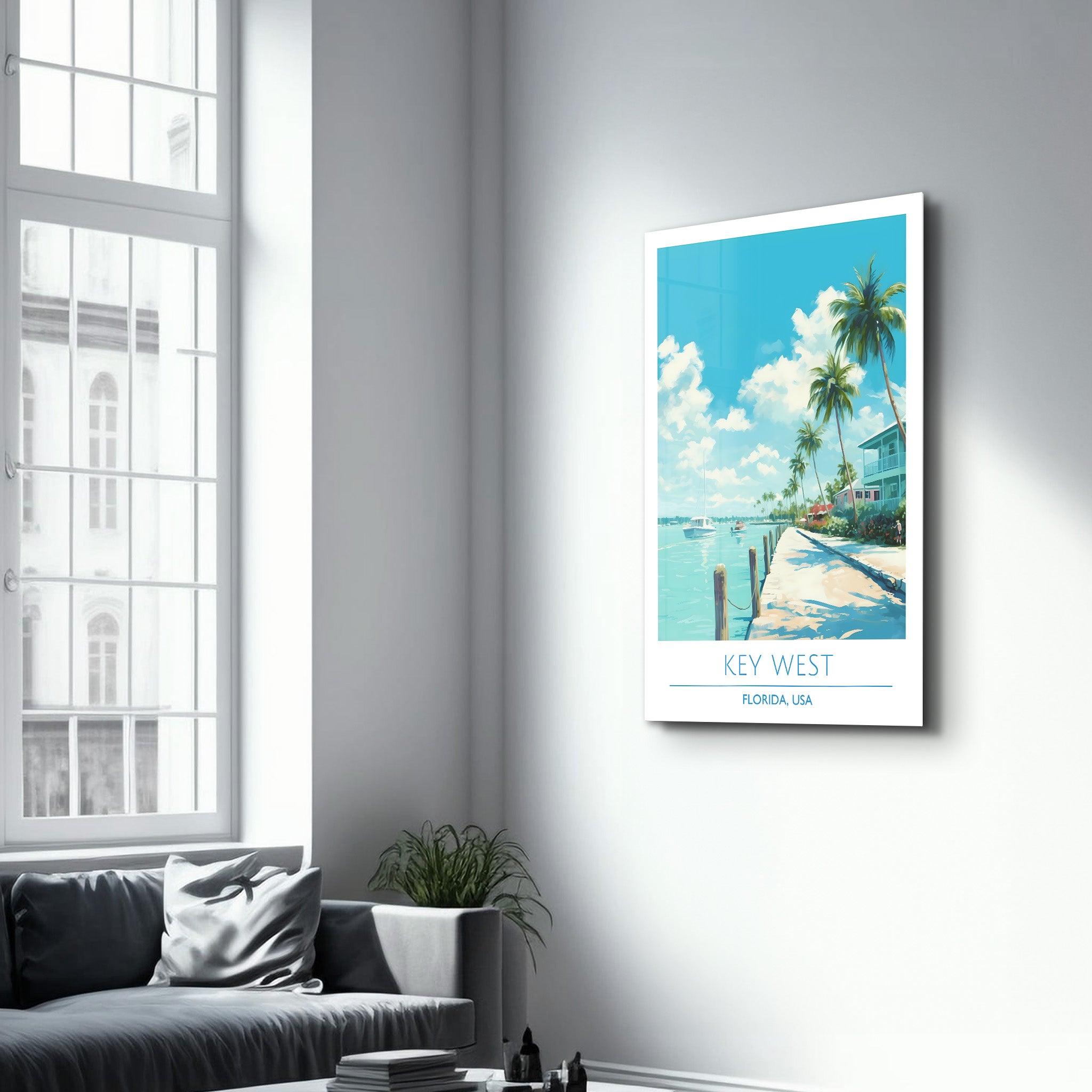 Key West-Florida USA-Travel Posters | Glass Wall Art - Artdesigna