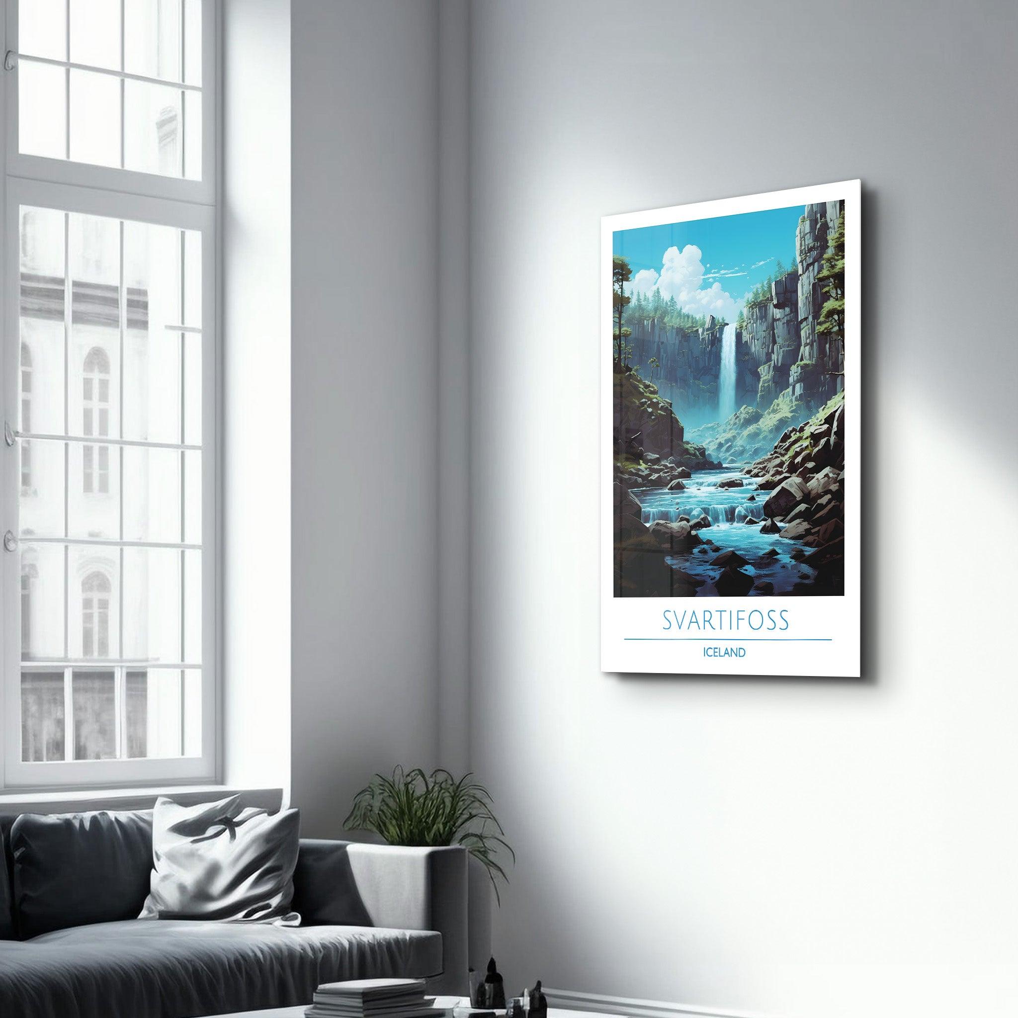 Svartifoss Iceland-Travel Posters | Glass Wall Art - Artdesigna