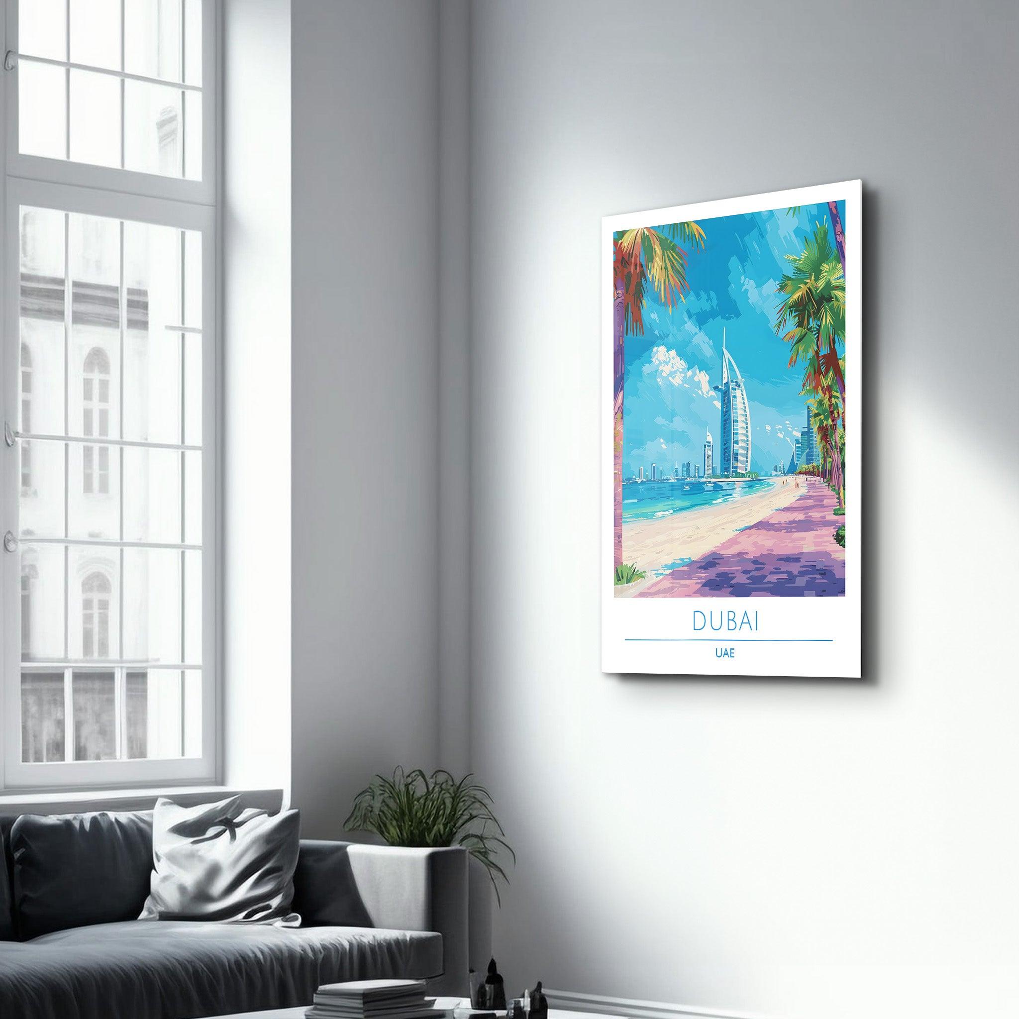 Dubai UAE-Travel Posters | Glass Wall Art - Artdesigna