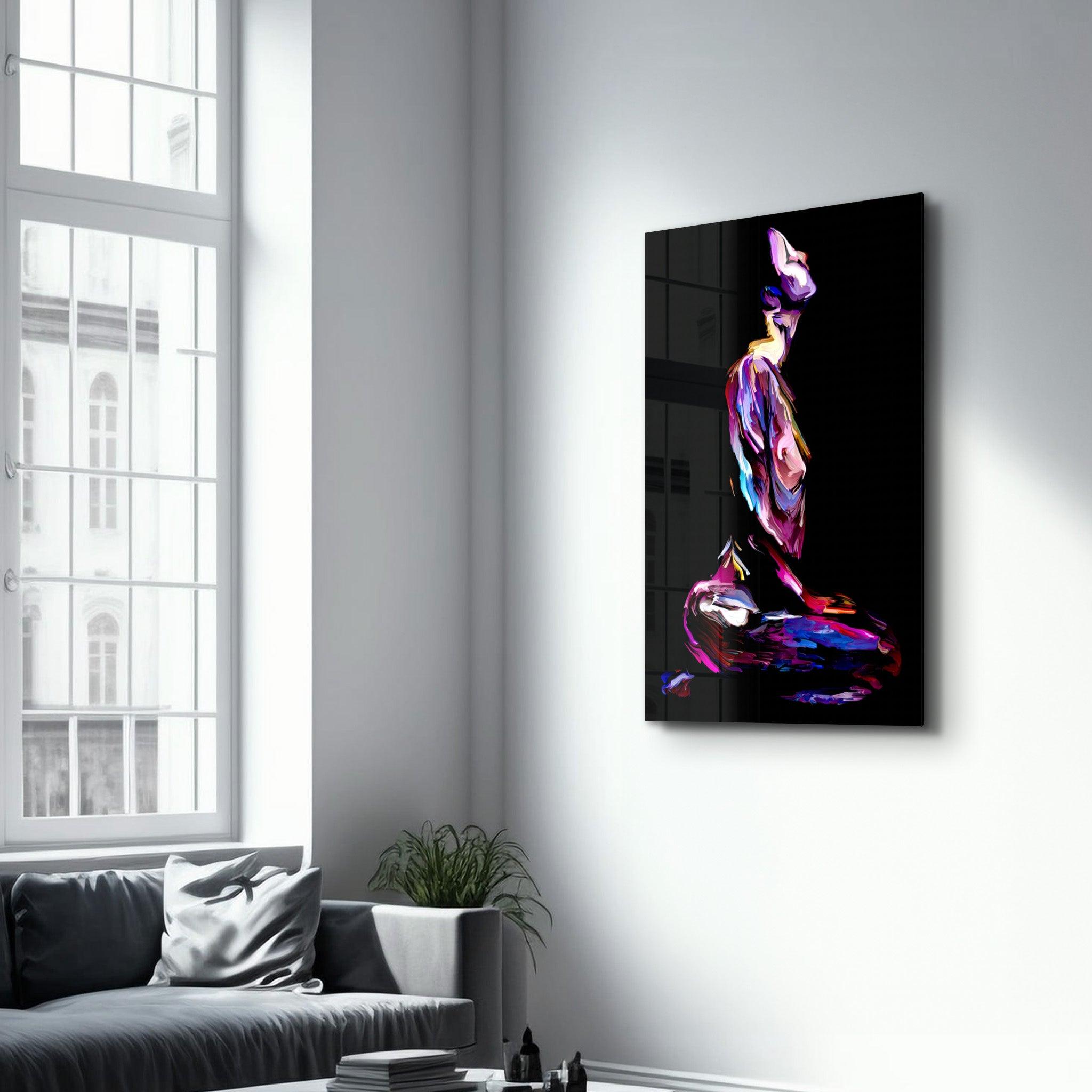 Yoga | Glass Wall Art - Artdesigna