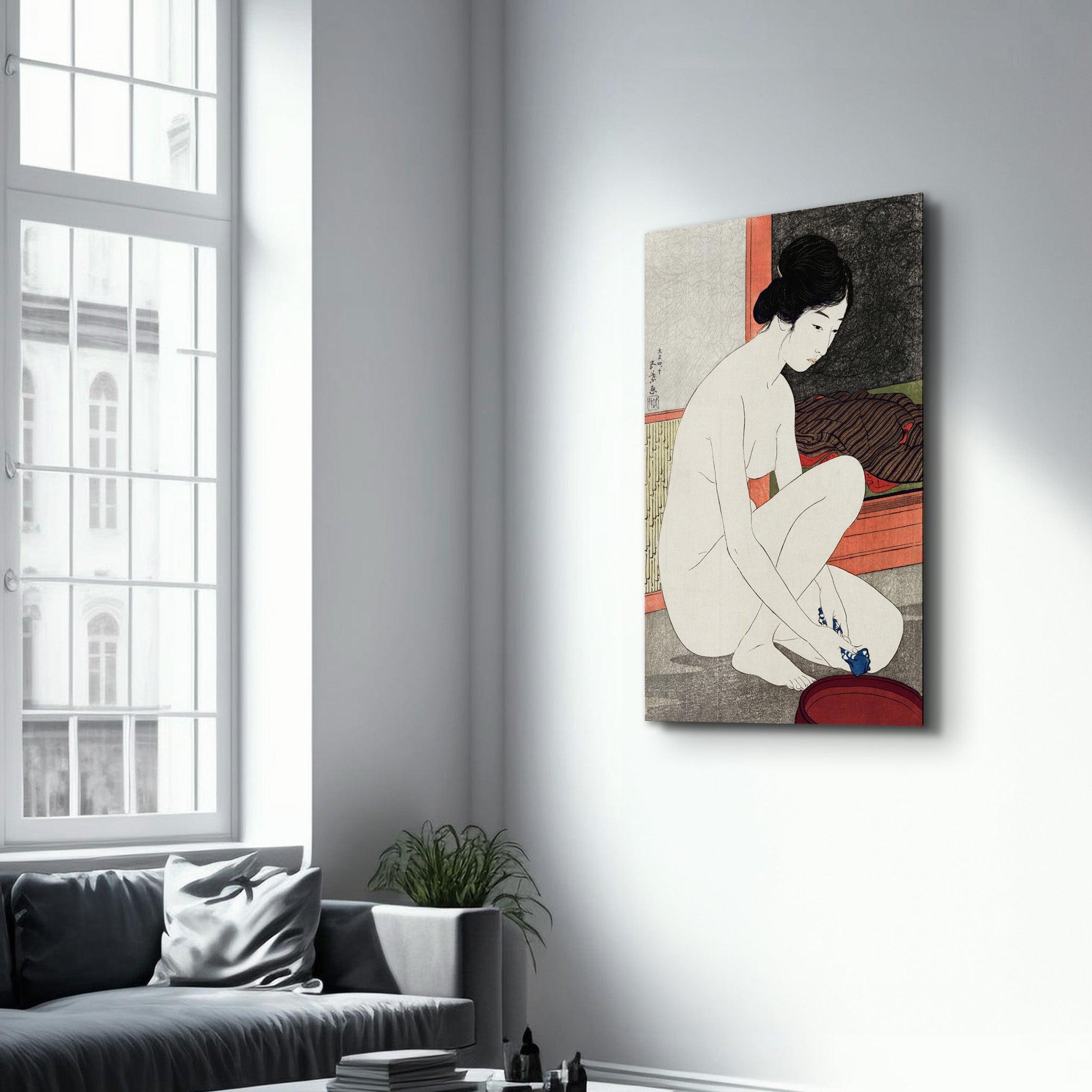 Goyō Hashiguchi art print, Yokugo no onna painting (1915) | Glass Wall Art - Artdesigna