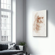 Leonardo da Vinci's Self-portrait (1512) | Glass Wall Art - Artdesigna