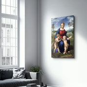 Raphael's Madonna of the Goldfinch (1505–1506) | Glass Wall Art - Artdesigna