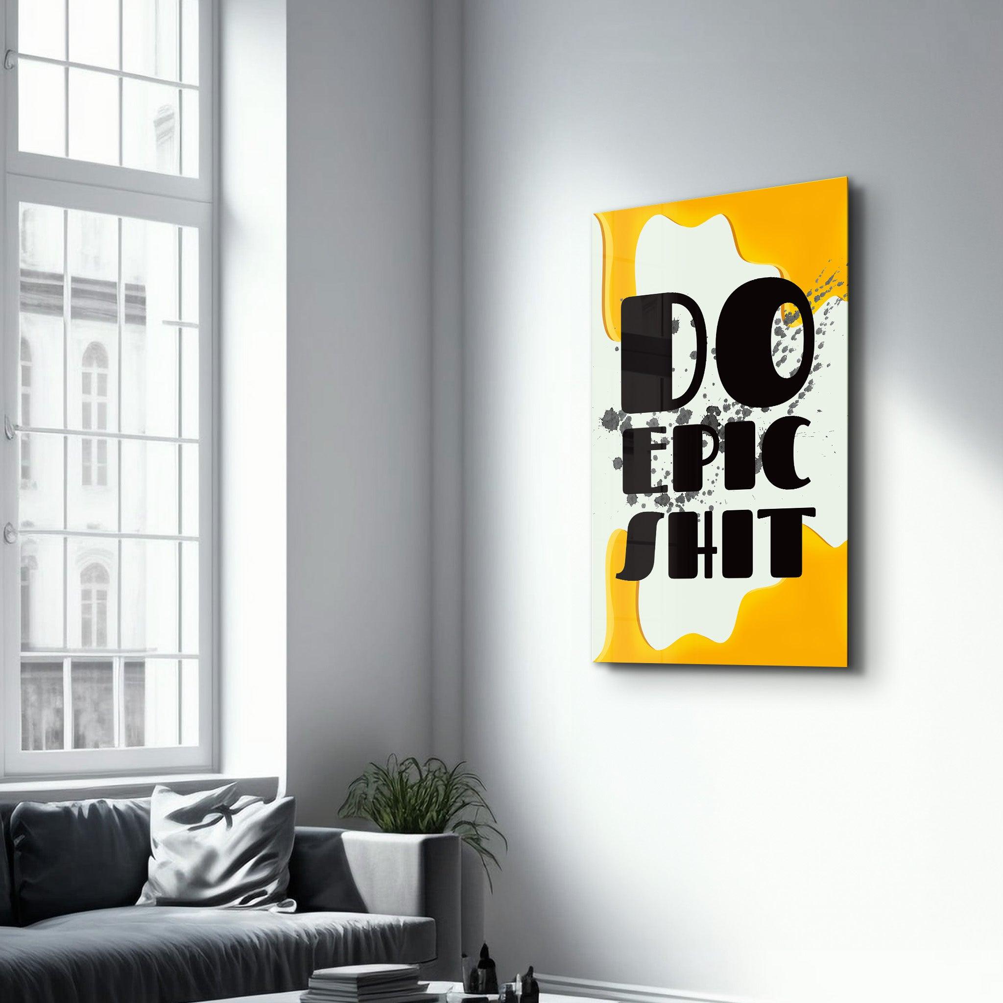 Do Epic X Yellow | Designers Collection Glass Wall Art - Artdesigna