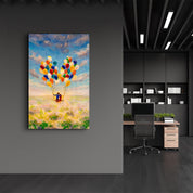 Abstract Colorful Baloons | Glass Wall Art - Artdesigna