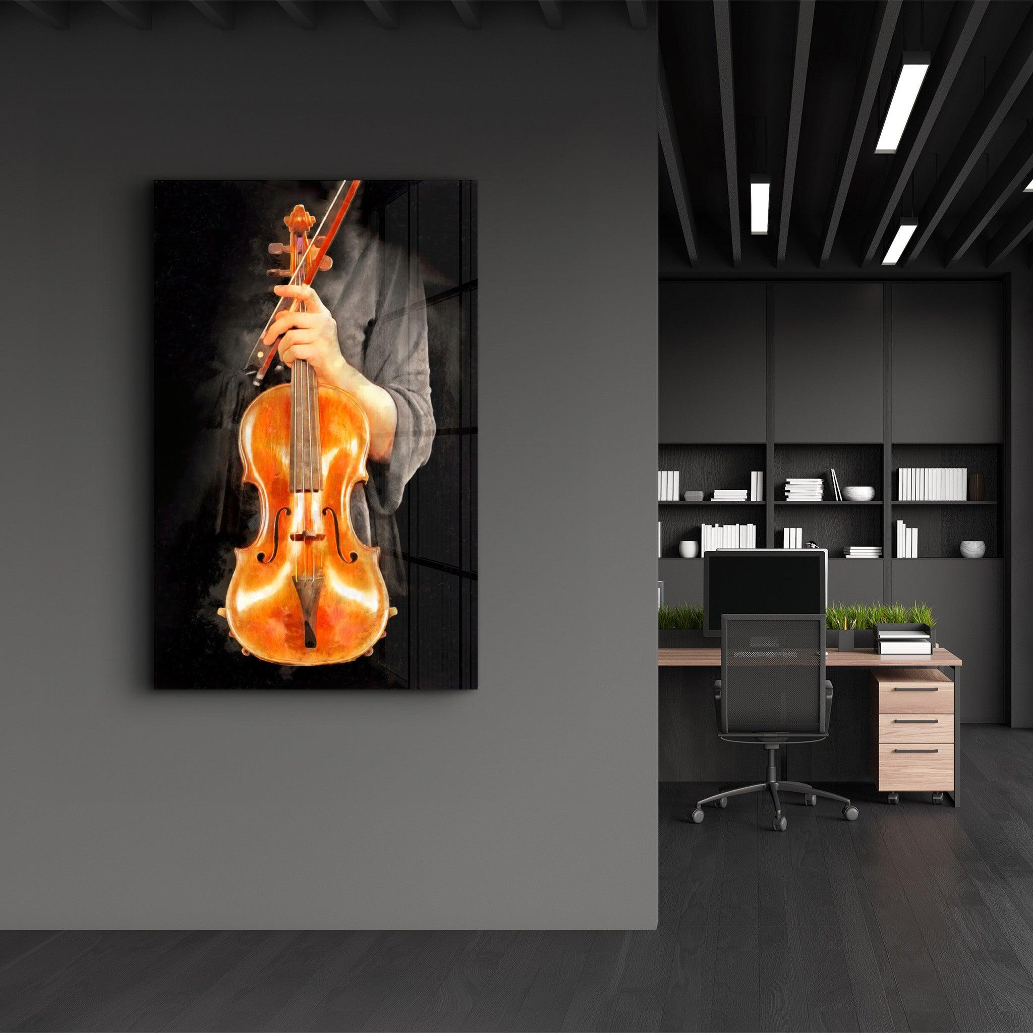 Violin | Glass Wall Art - Artdesigna