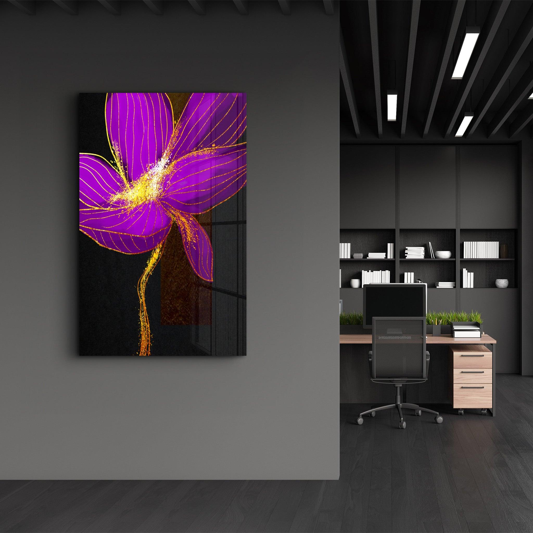 Purple Silence | Glass Wall Art - Artdesigna