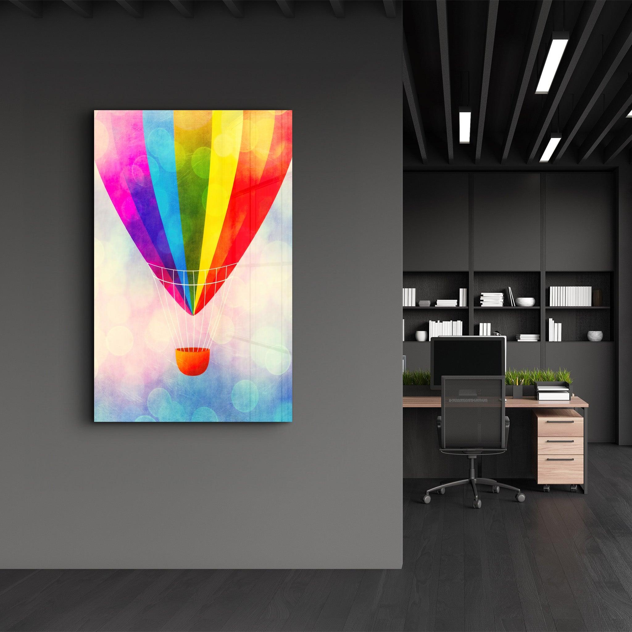 The Air Balloon | Glass Wall Art - Artdesigna