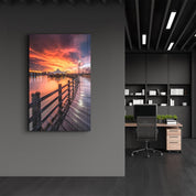 Black Pier | Glass Wall Art - Artdesigna