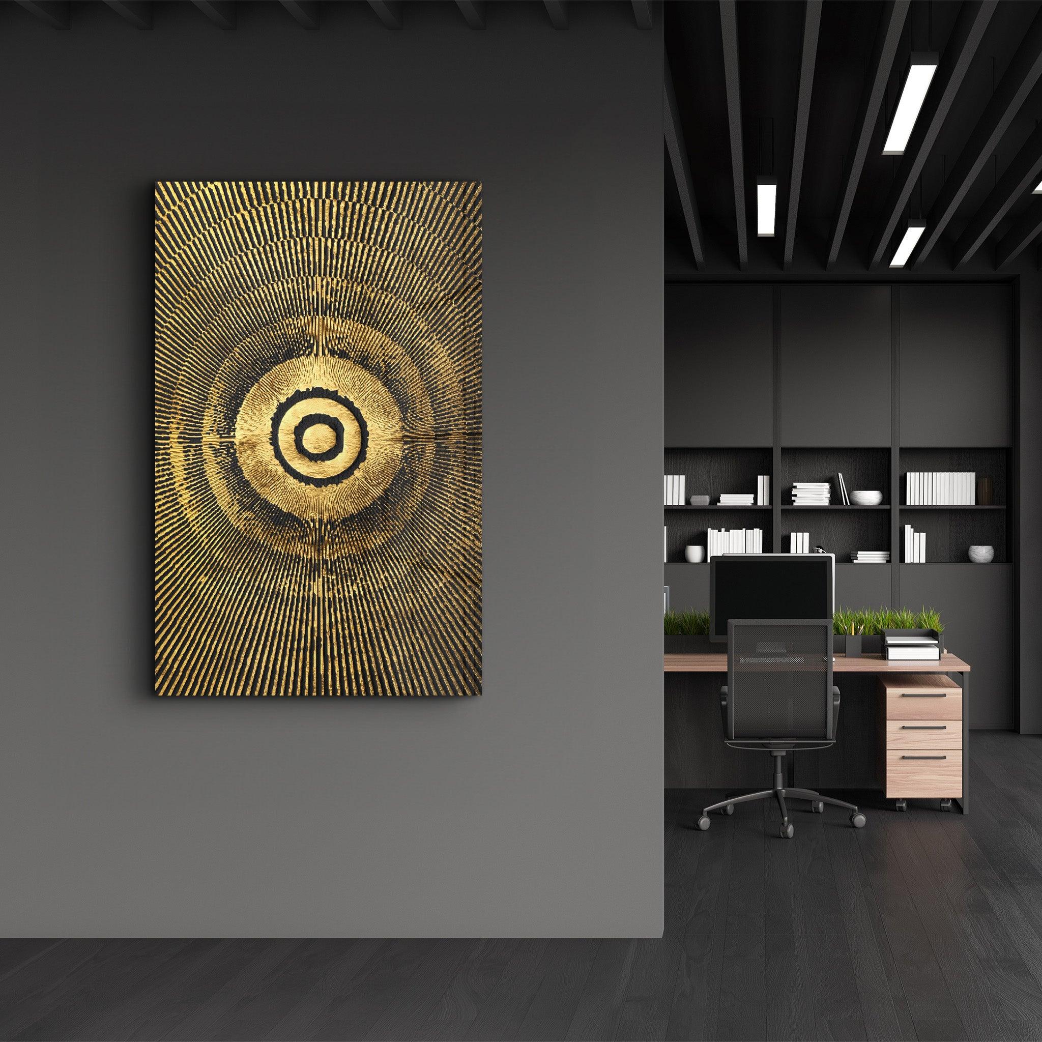 Gold Circle V3 | Glass Wall Art - Artdesigna