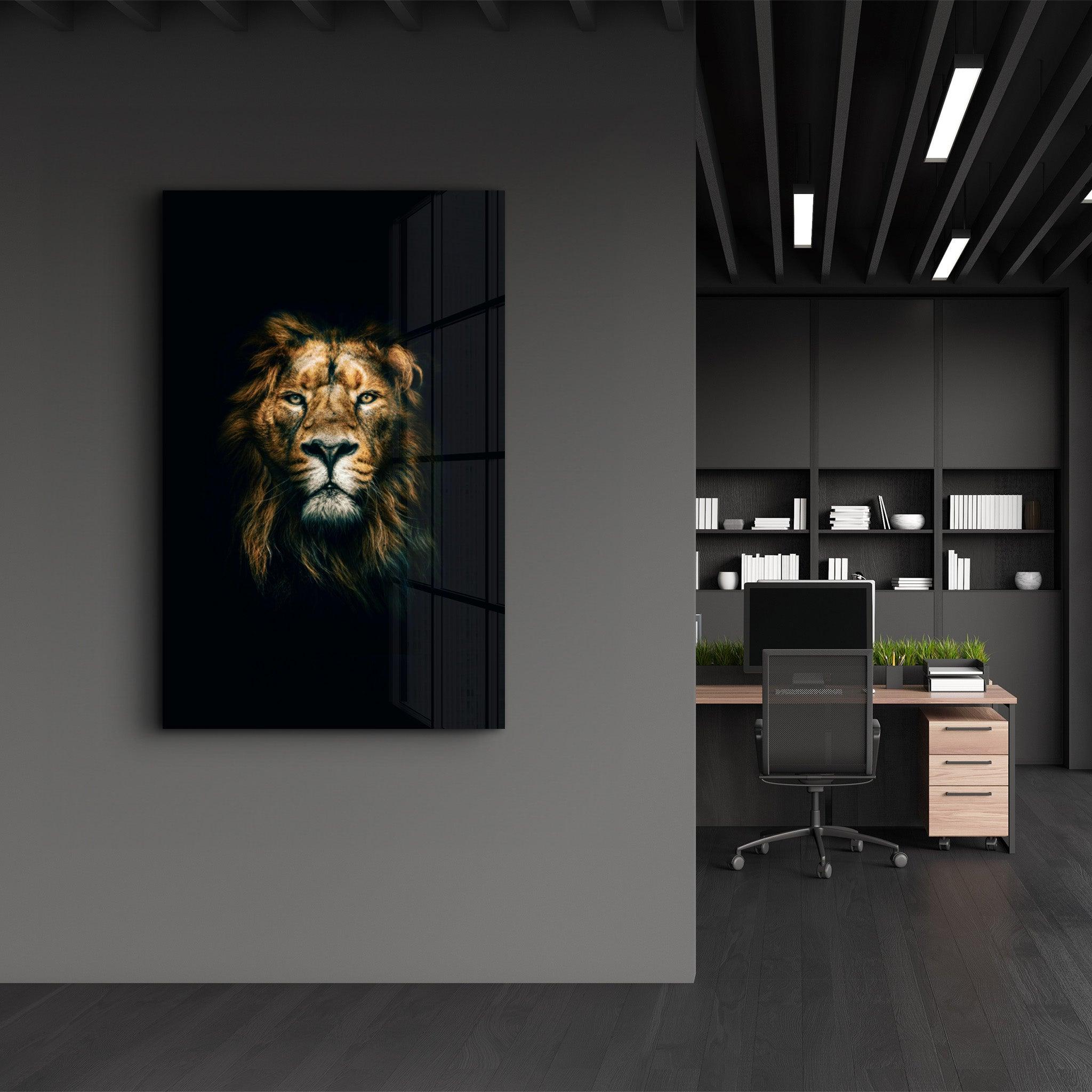 Wild Lion | Glass Wall Art - Artdesigna