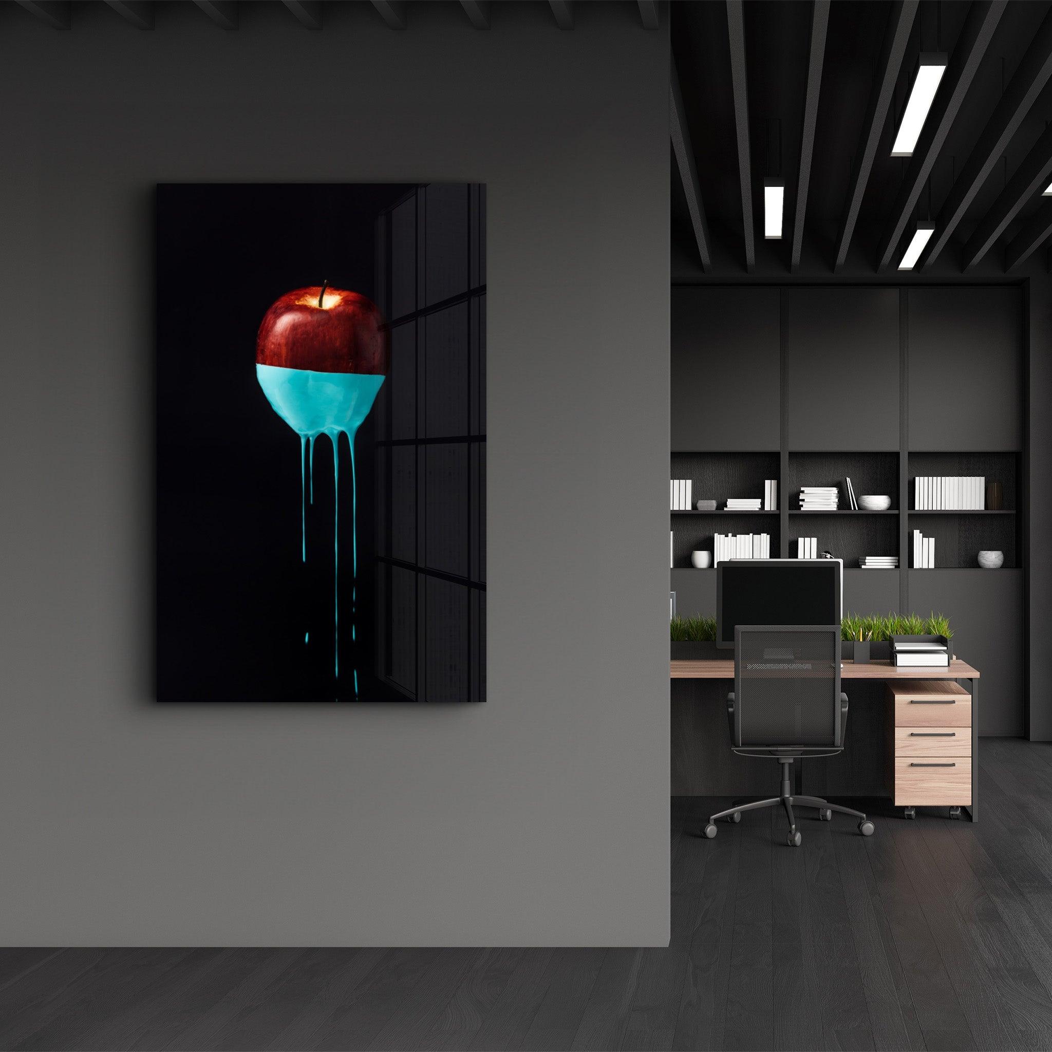 Abstract Apple | Glass Wall Art - Artdesigna