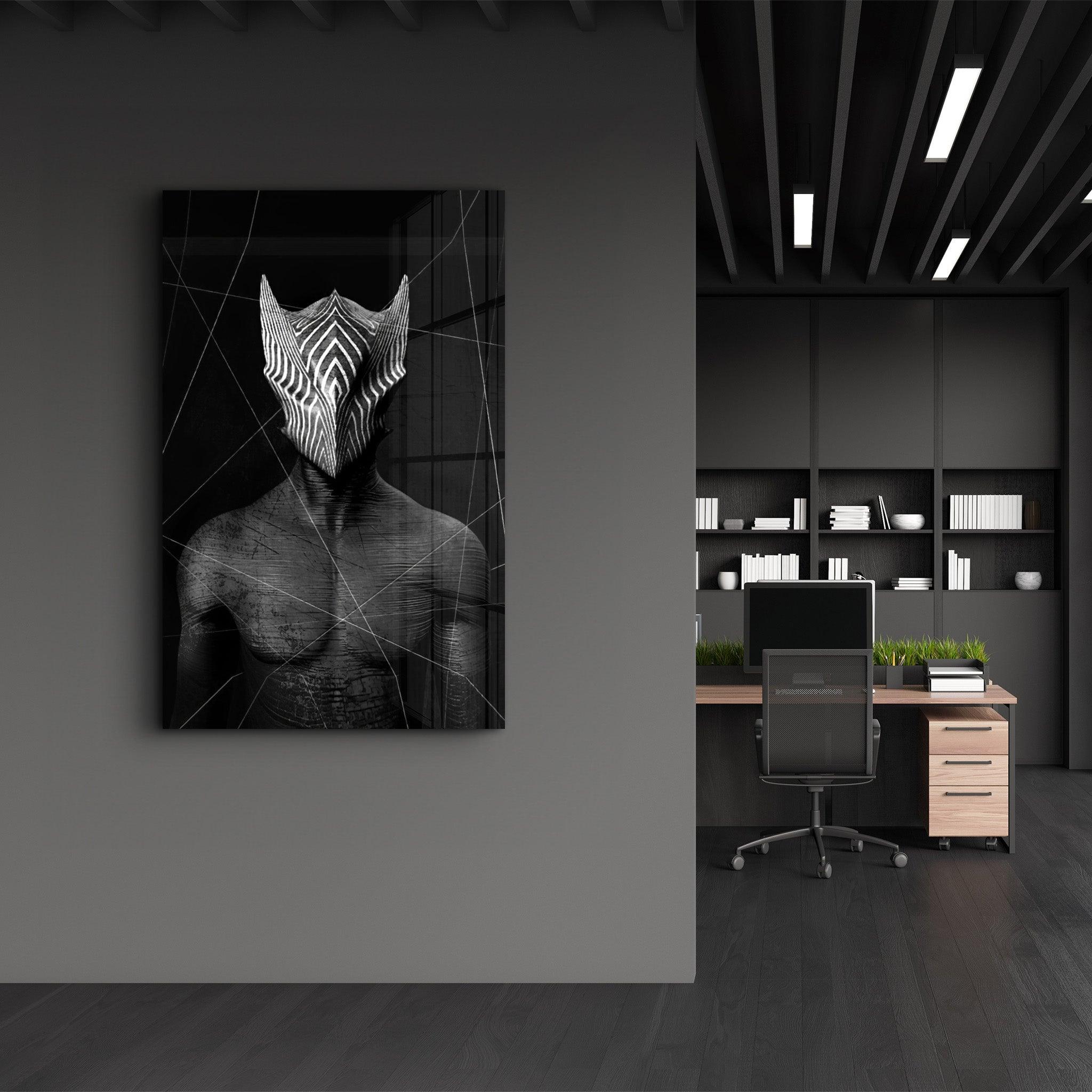 Abstract Masked Man V1 | Glass Wall Art - Artdesigna