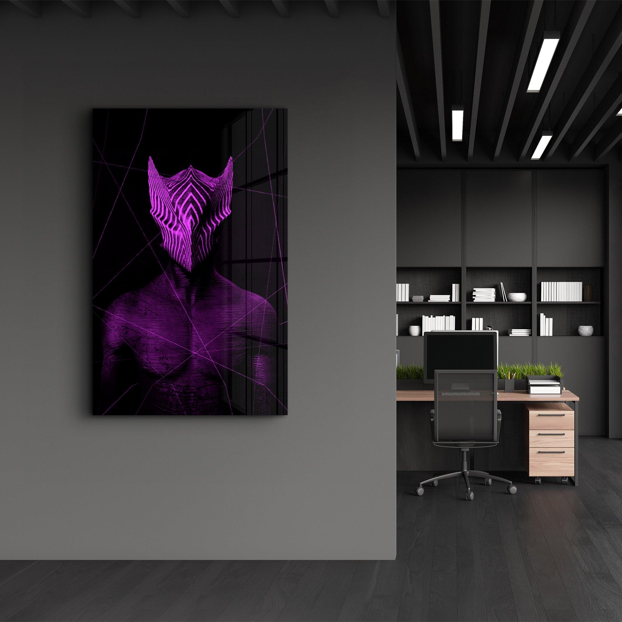 Abstract Masked Man V5 | Glass Wall Art - Artdesigna