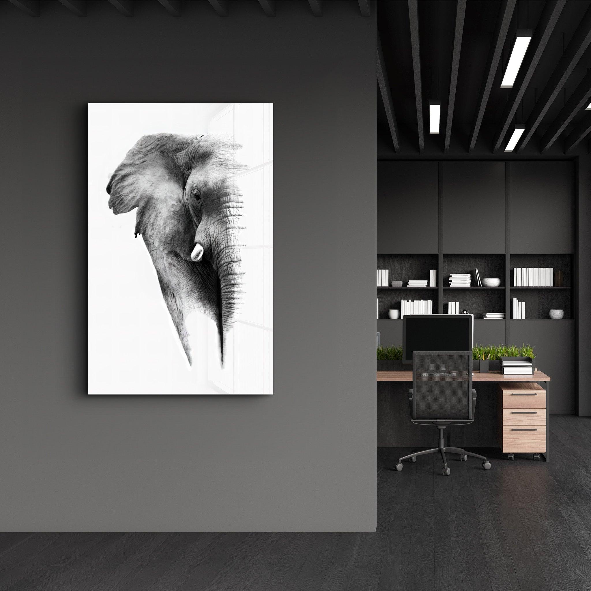 Elephant V2 | Glass Wall Art - Artdesigna