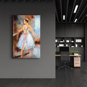 Ballerina Oil Painting | Glass Wall Art - Artdesigna