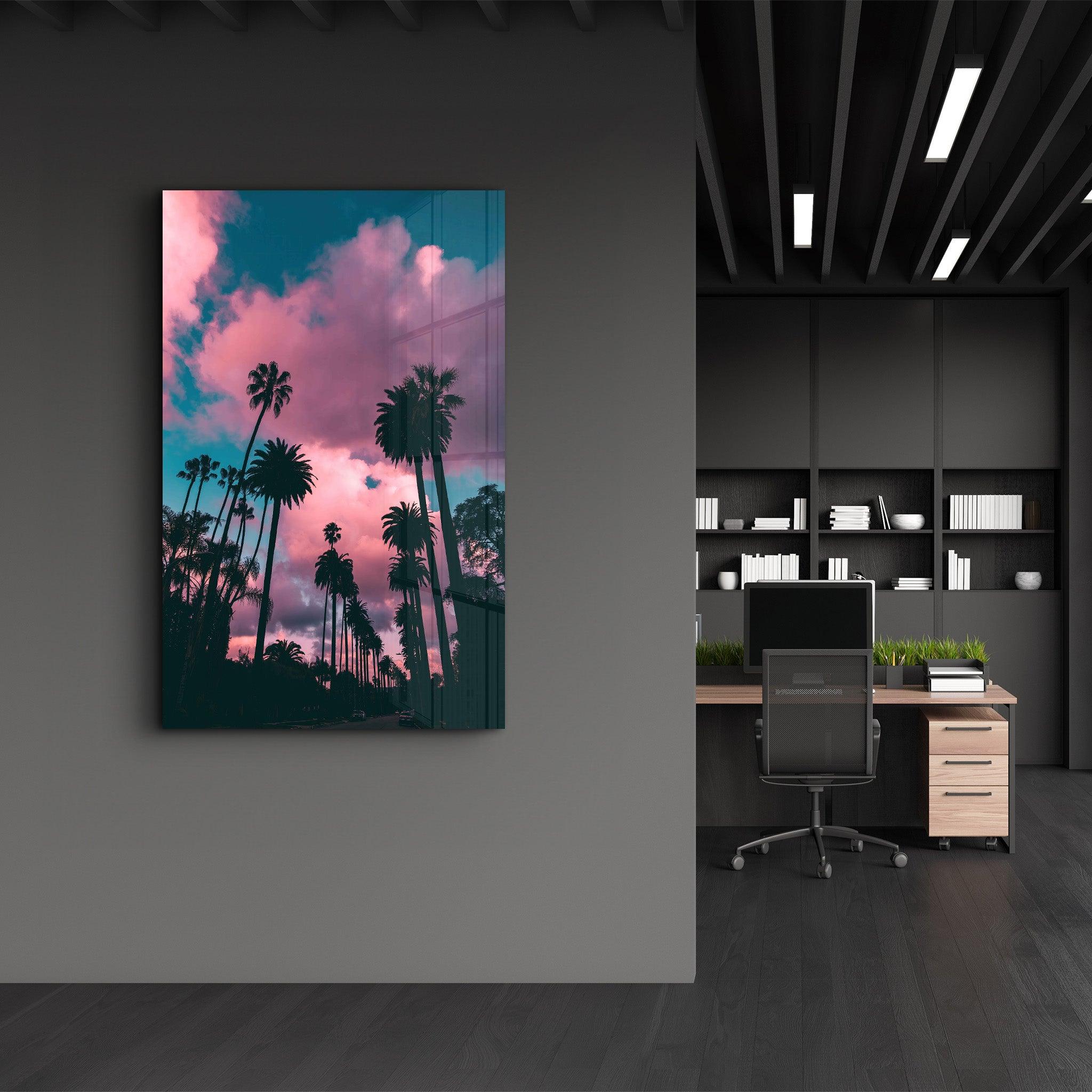 Pink Sky | Designer's Collection Glass Wall Art - Artdesigna