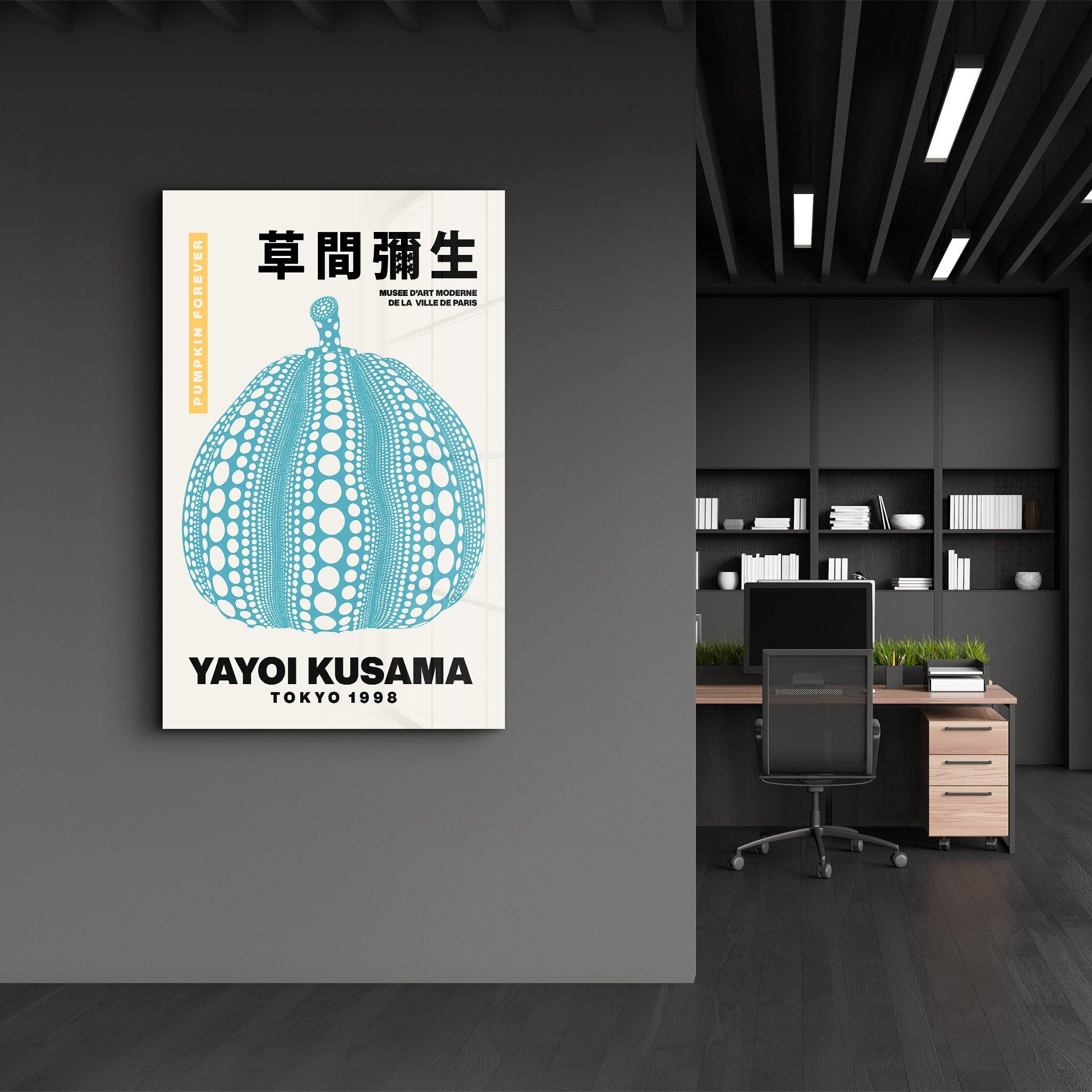 Yayoi Kusama Blue - Tokyo - 1998 | Gallery Print Collection Glass Wall Art - Artdesigna