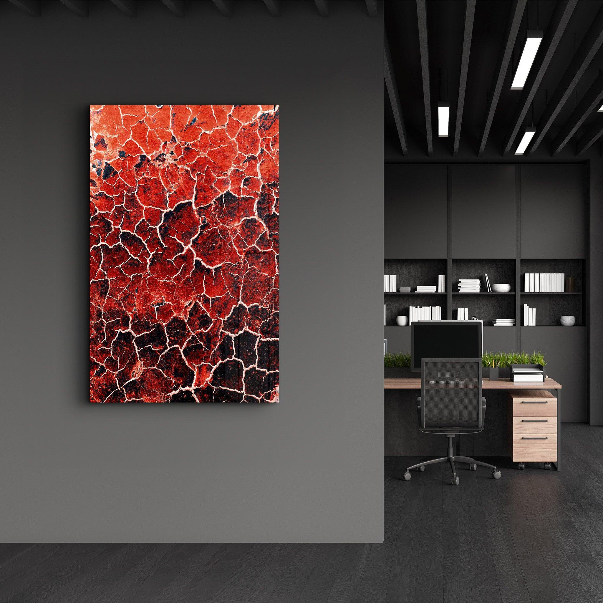 Red Crack | Designer's Collection Glass Wall Art - Artdesigna