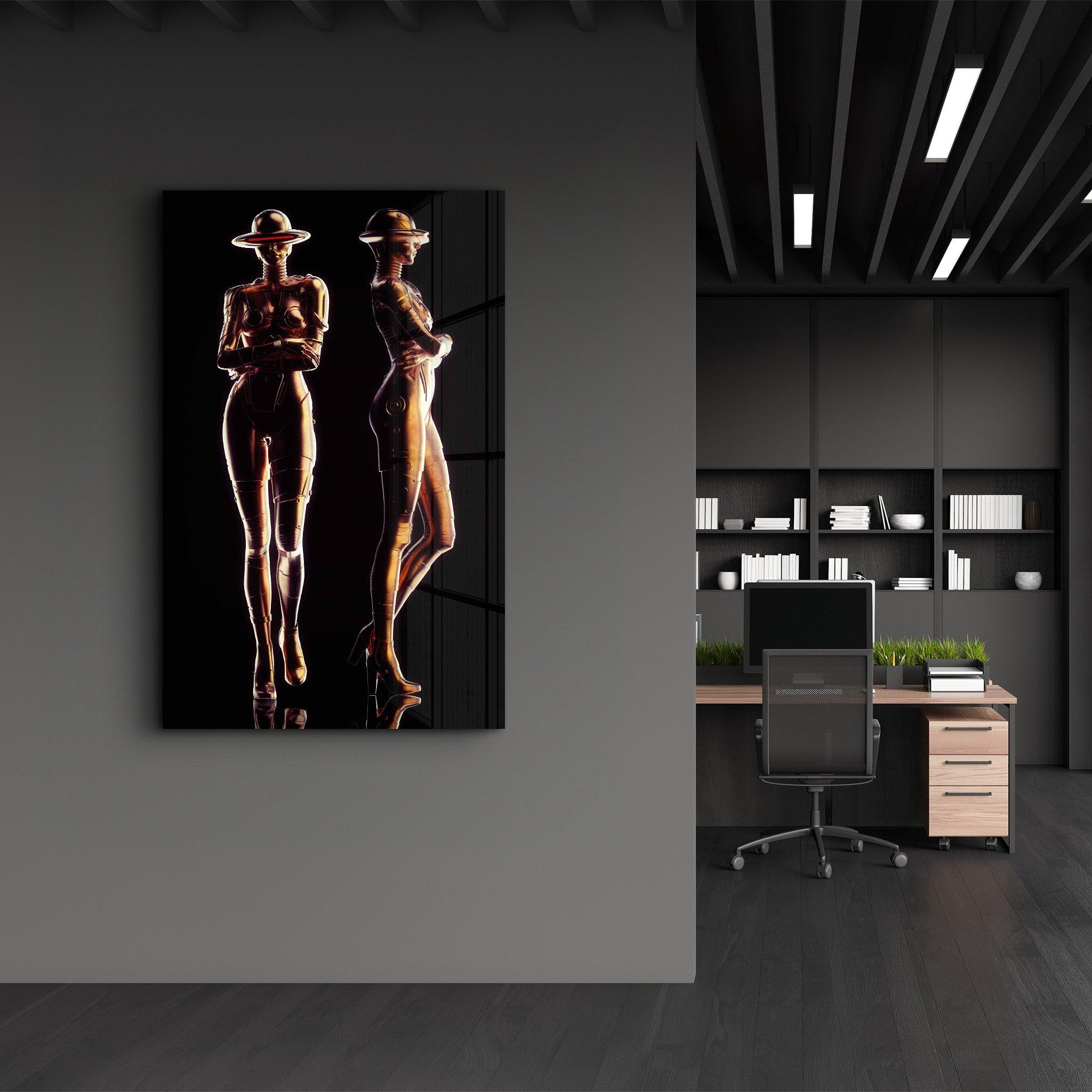 RoboGirlz3 | Designer's Collection Glass Wall Art - Artdesigna