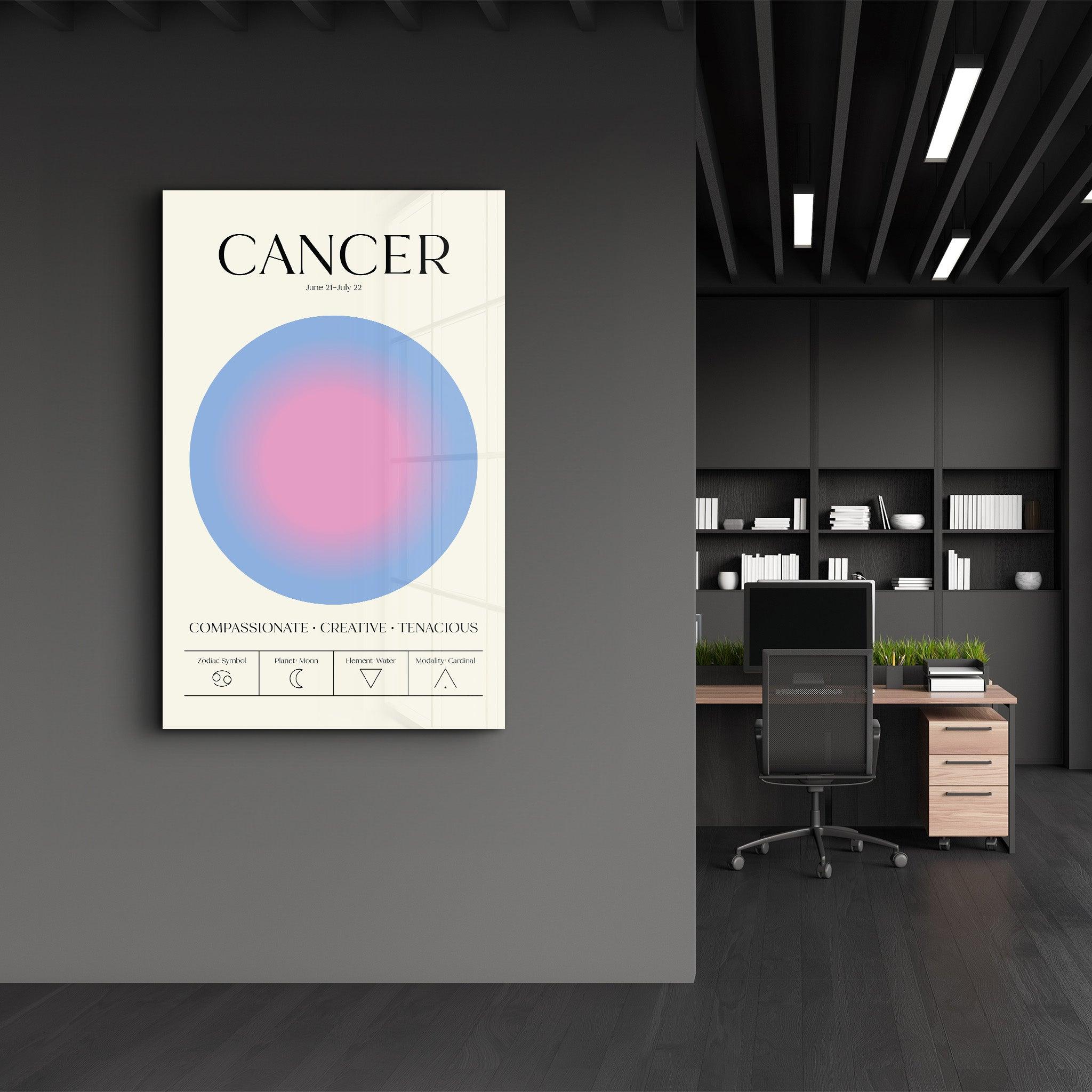 Cancer - Aura Collection | Zodiac Glass Wall Art - Artdesigna