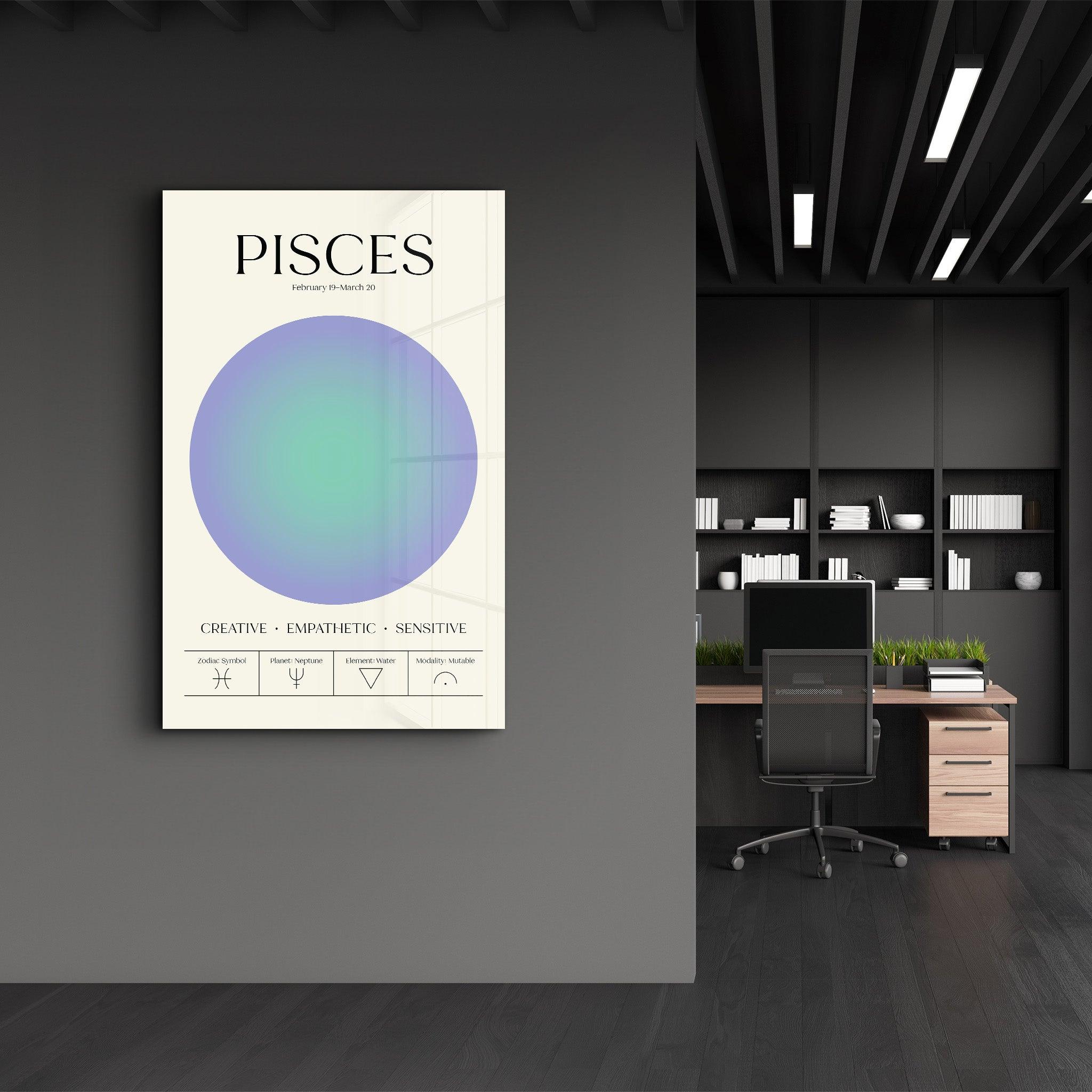 Pisces - Aura Collection | Zodiac Glass Wall Art - Artdesigna