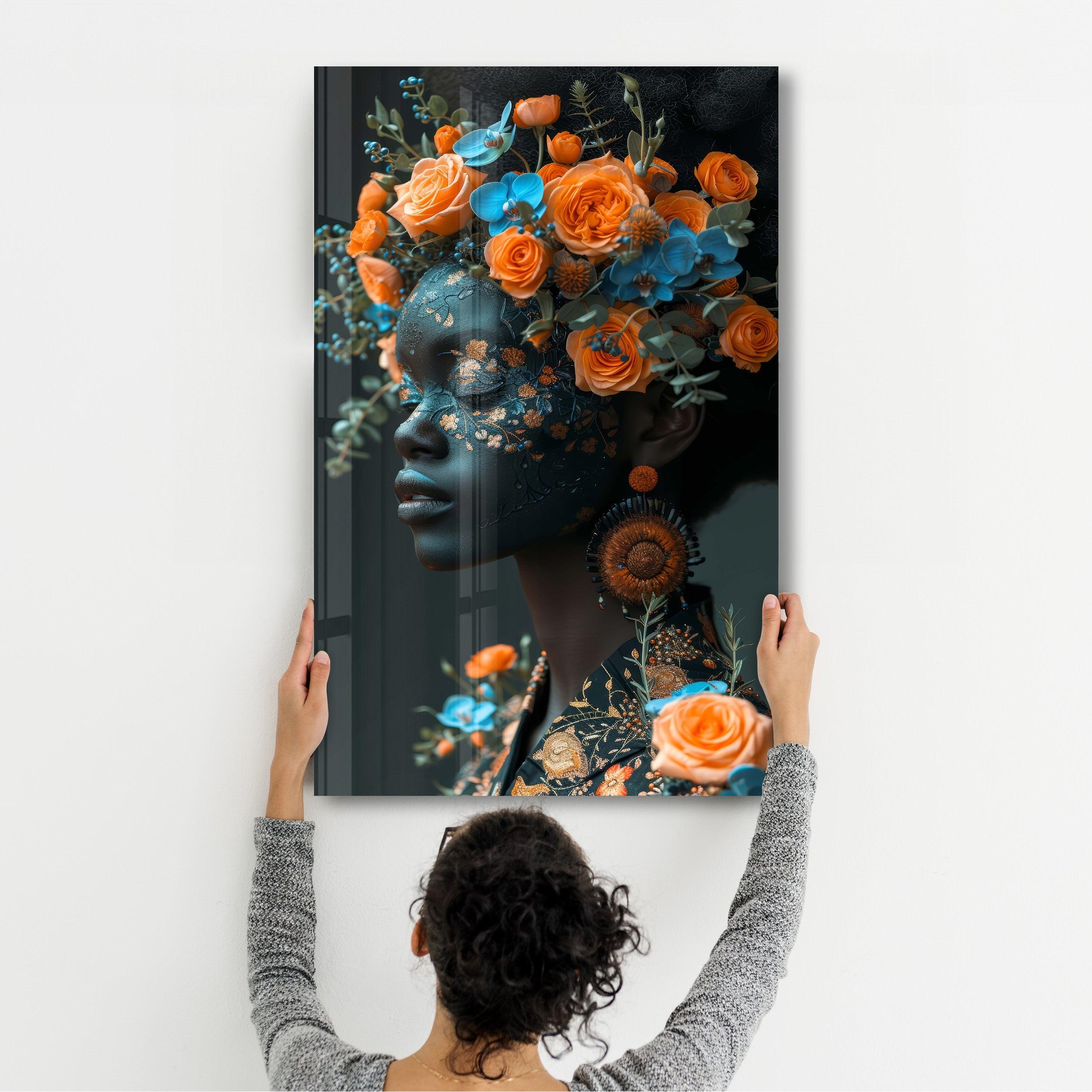 Orange Roses - Glass Wall Art - Artdesigna