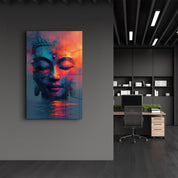 Buddha Oil Painting Style | Designers Collection Glass Wall Art - Artdesigna